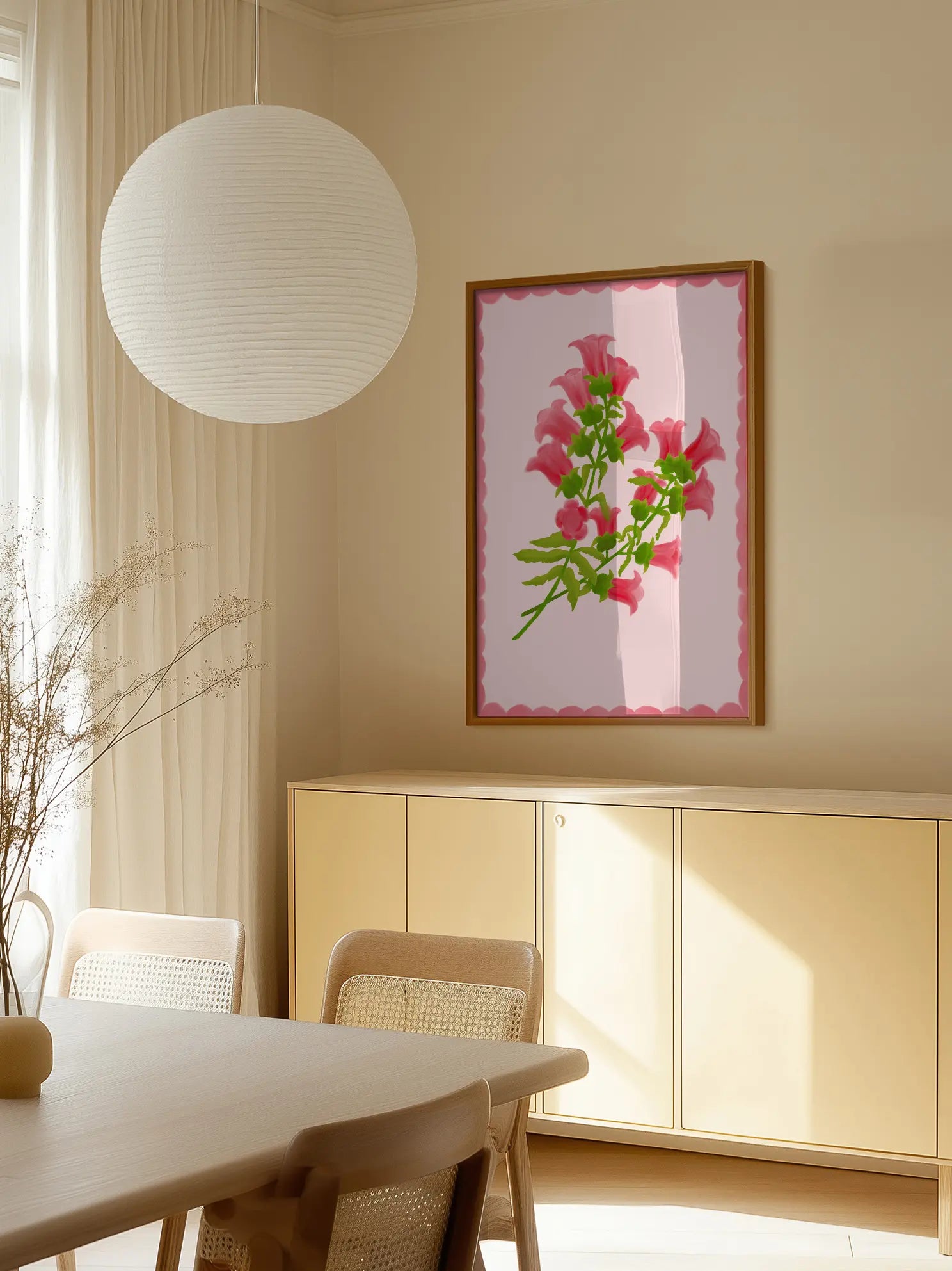 Pink Flower Branch Poster