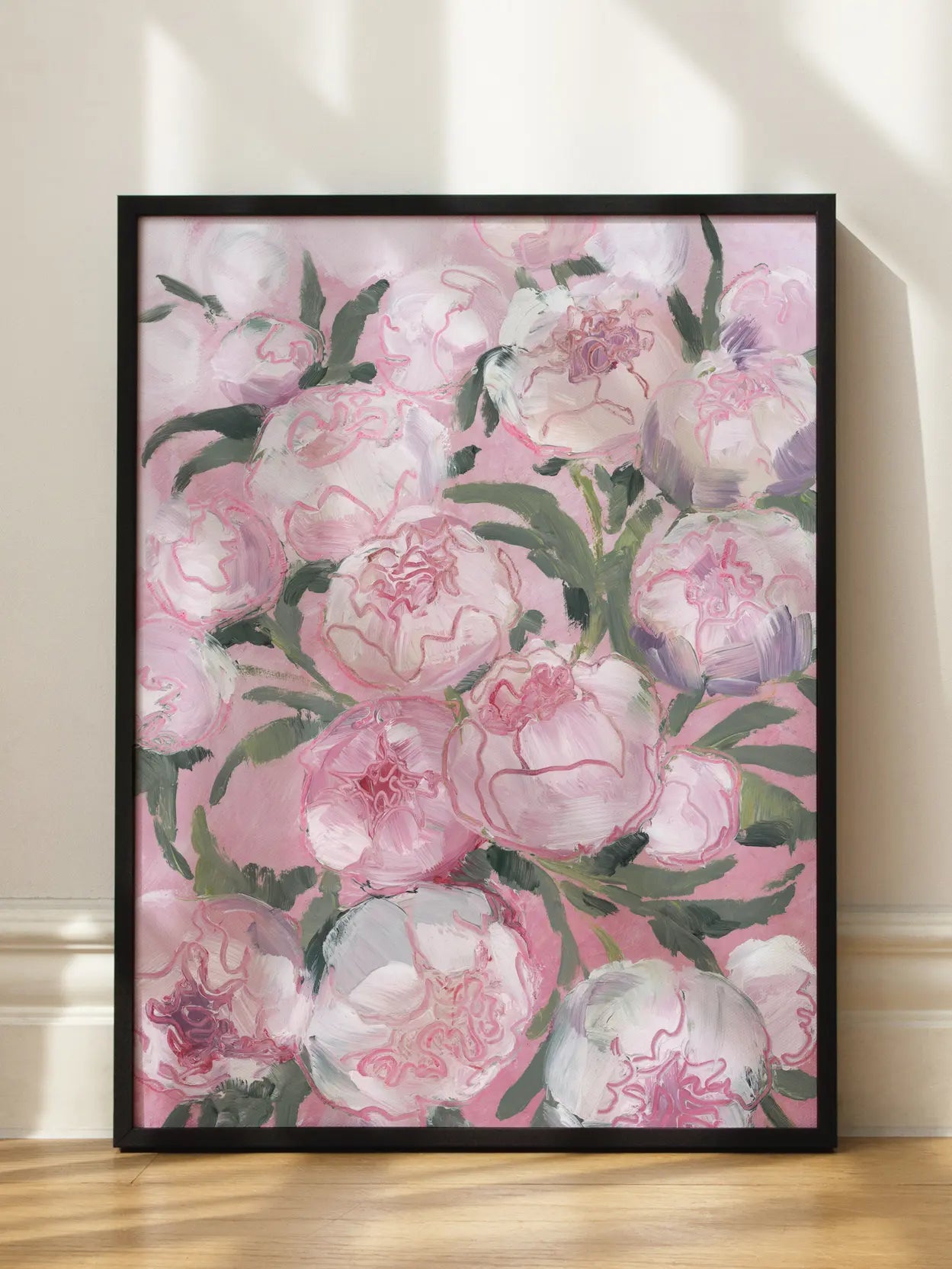 Pink Peonies Blooming Poster