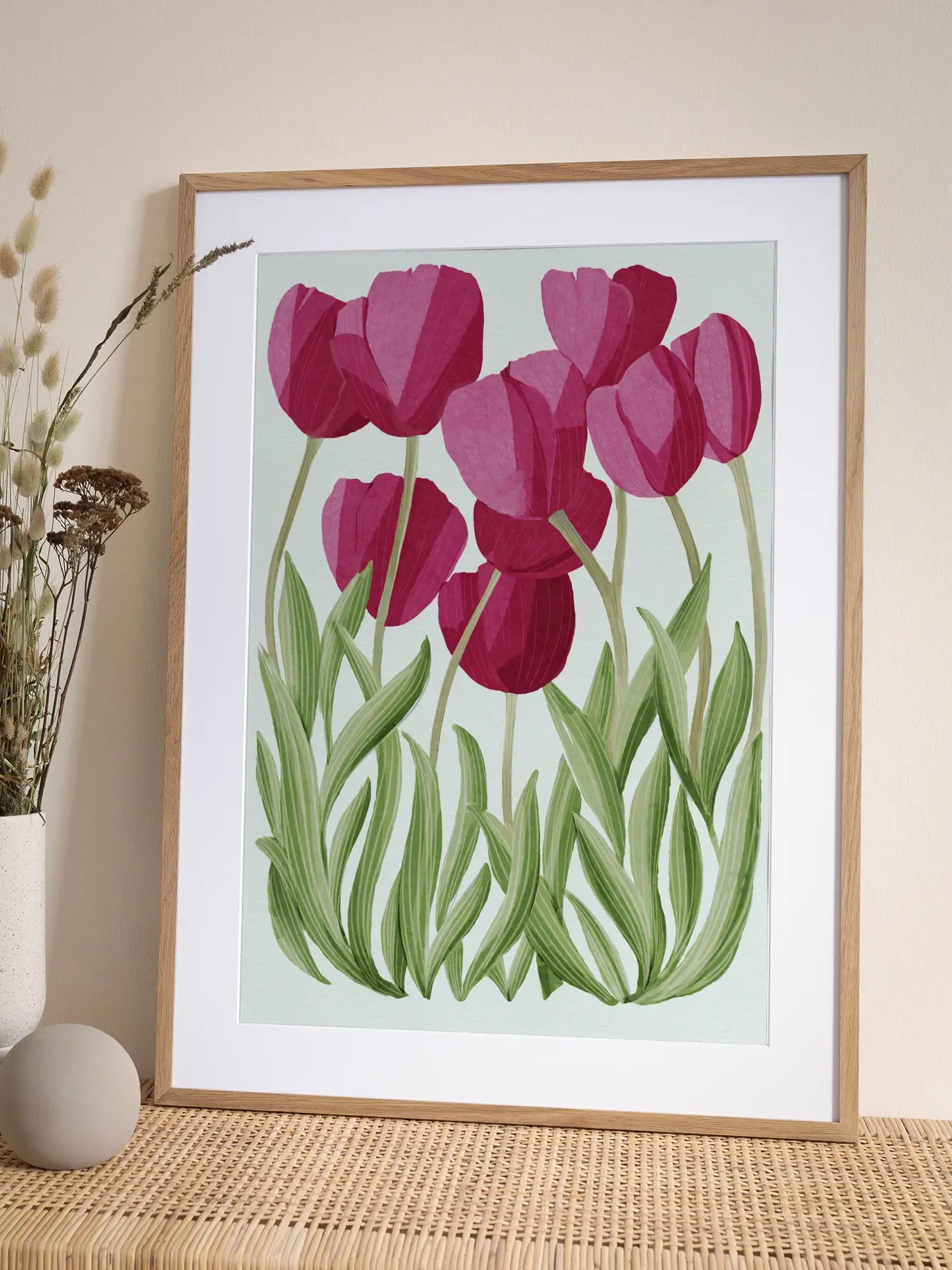 Pink Tulip Flowers Poster