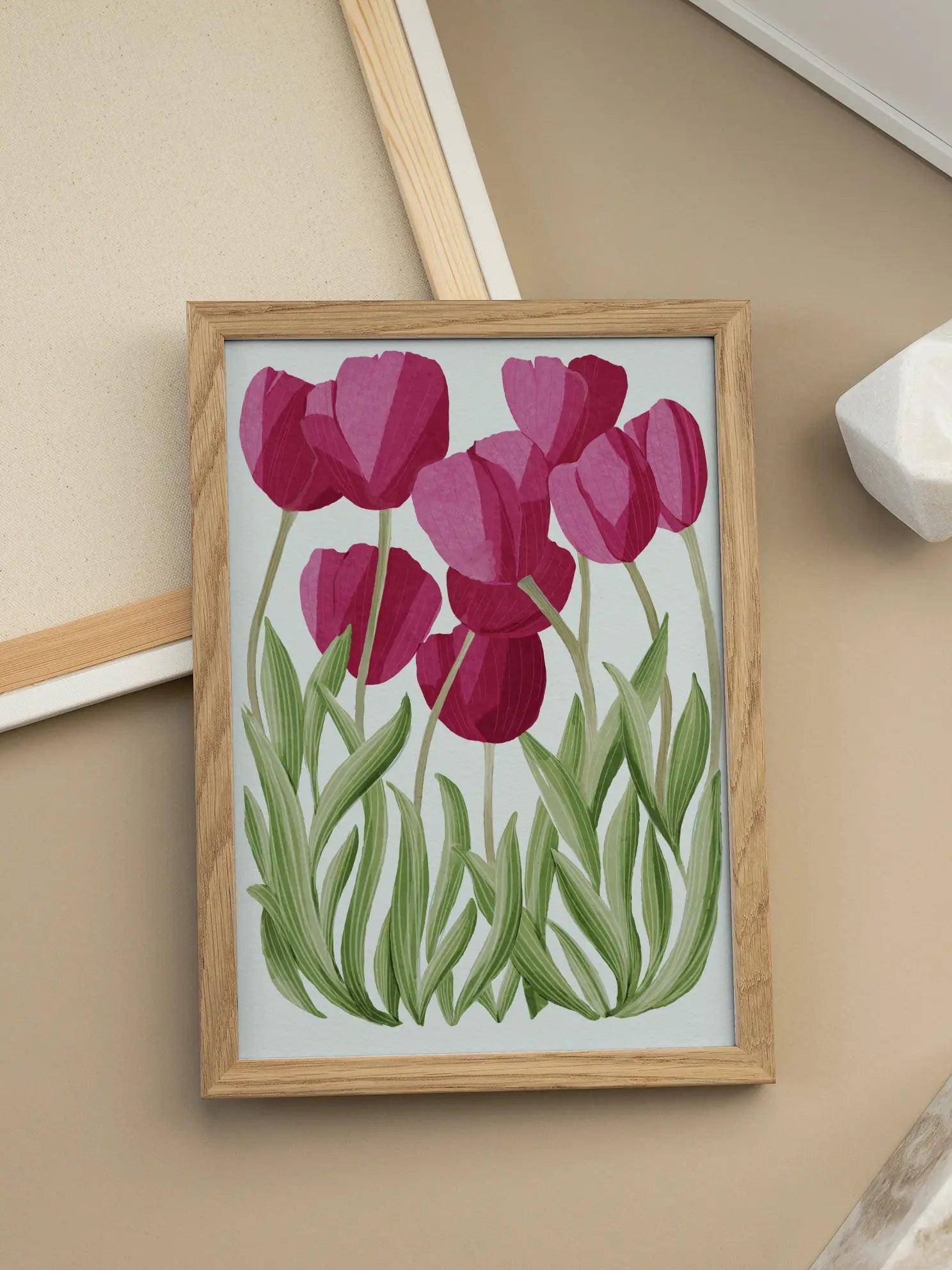 Pink Tulip Flowers Poster