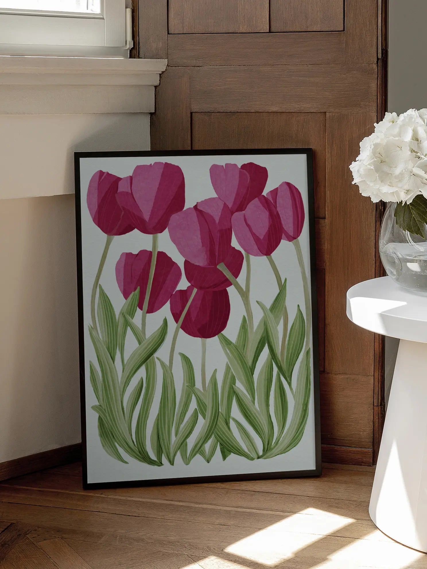 Pink Tulip Flowers Poster