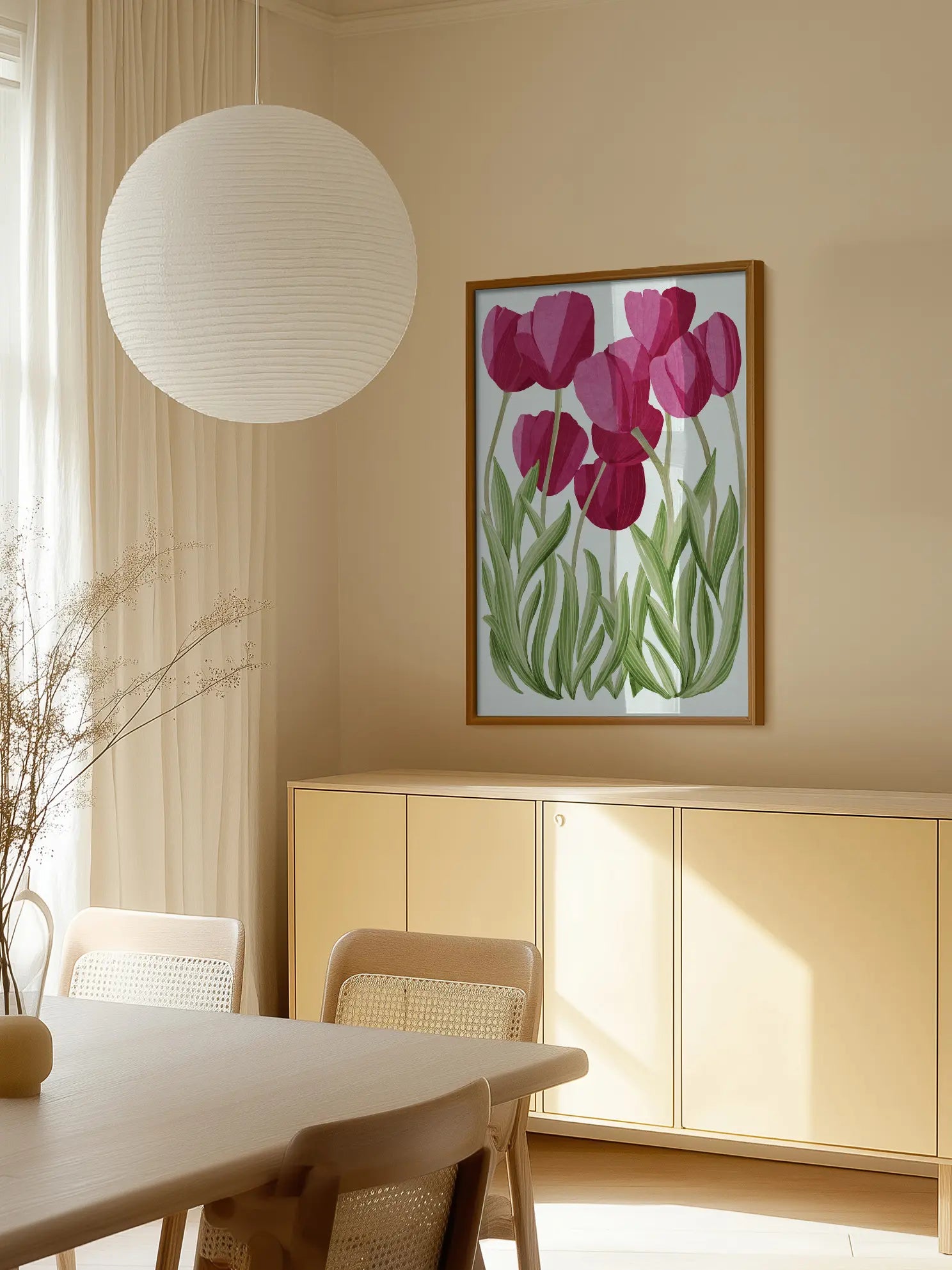 Pink Tulip Flowers Poster