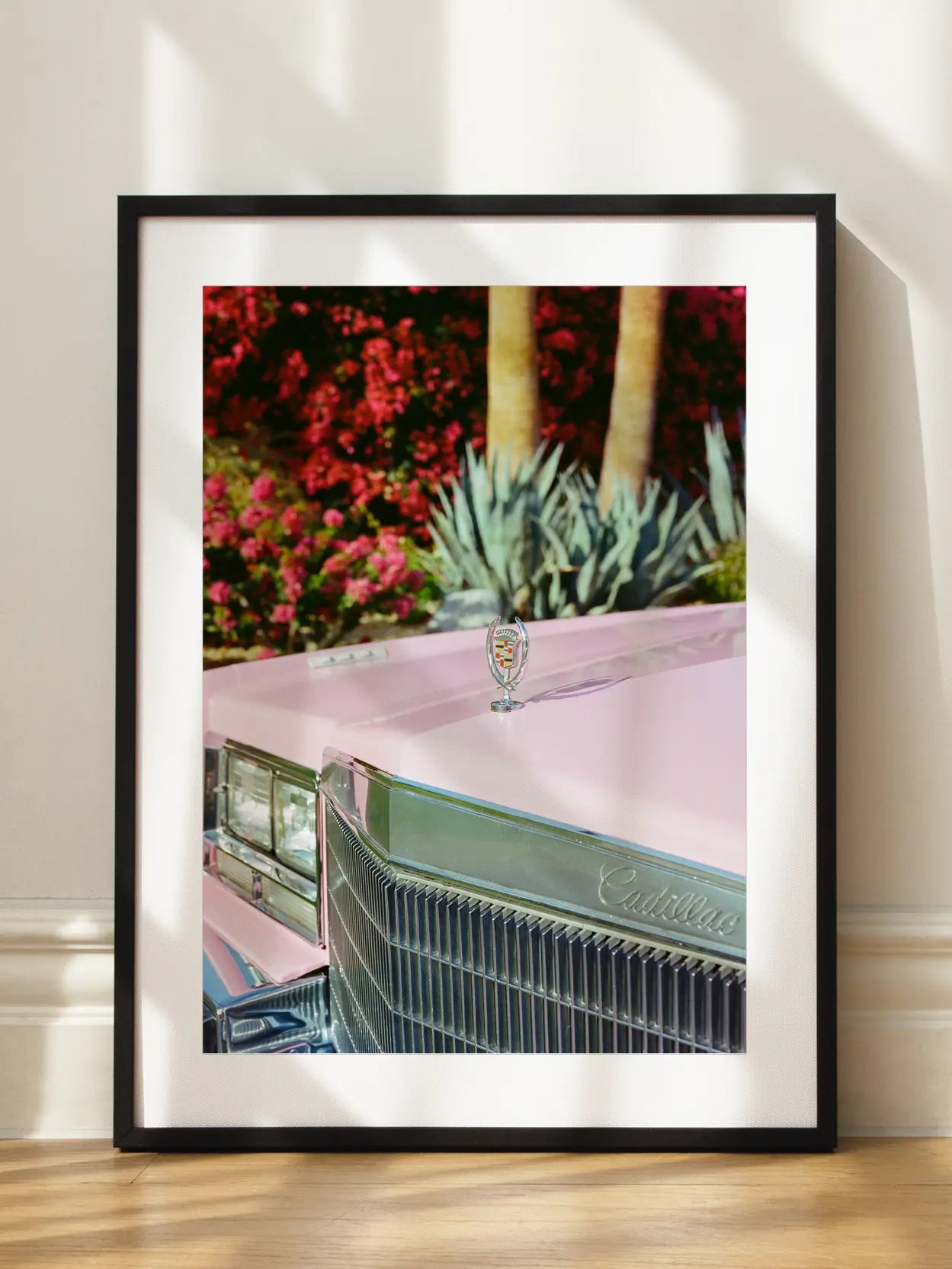 Pink Vintage Car Ornament Poster