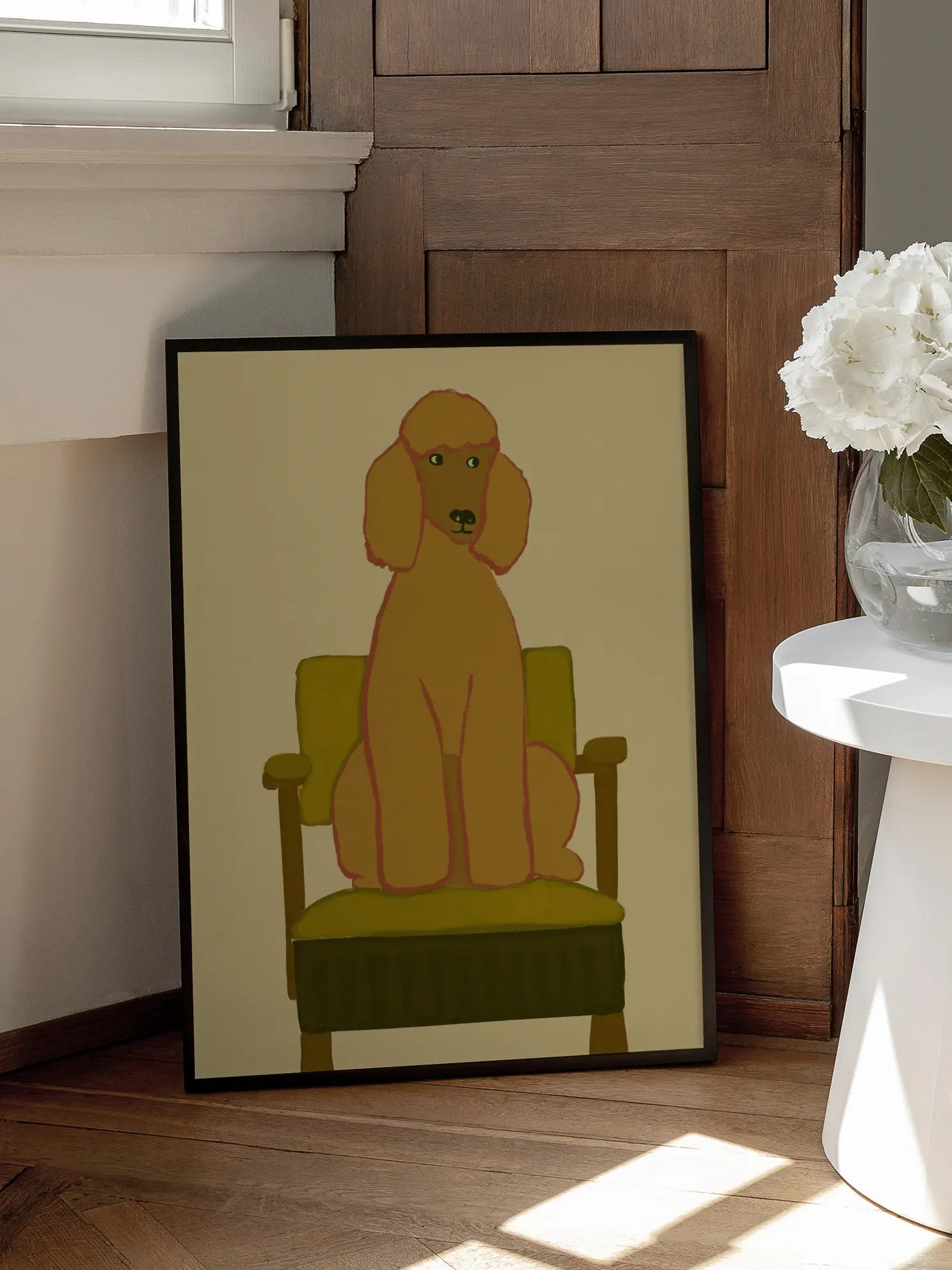 Poodle on a Chair Poster
