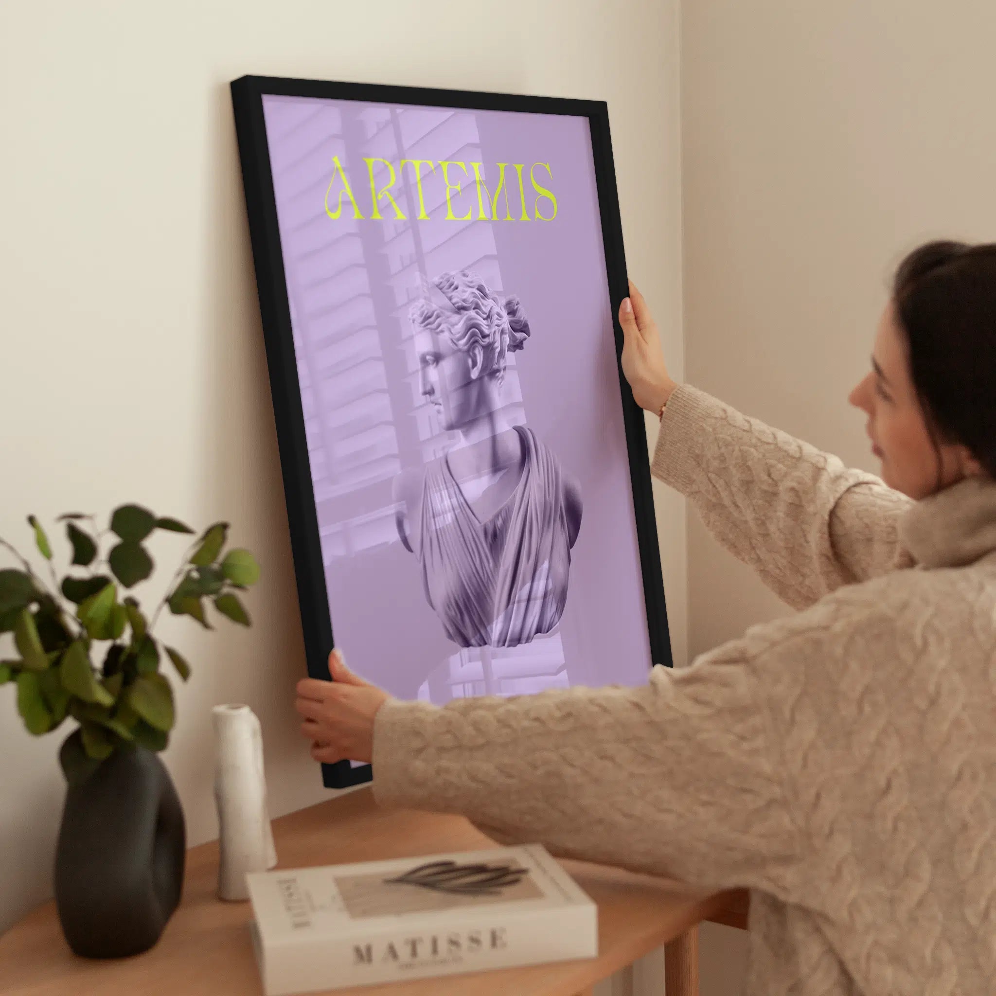 Pop Art Artemis wird aufgehängt