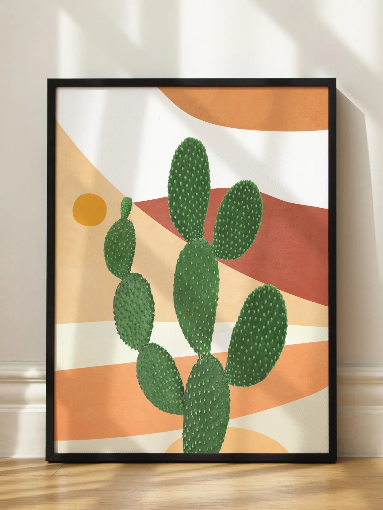 Prickly Pear Cactus Desert Abstract