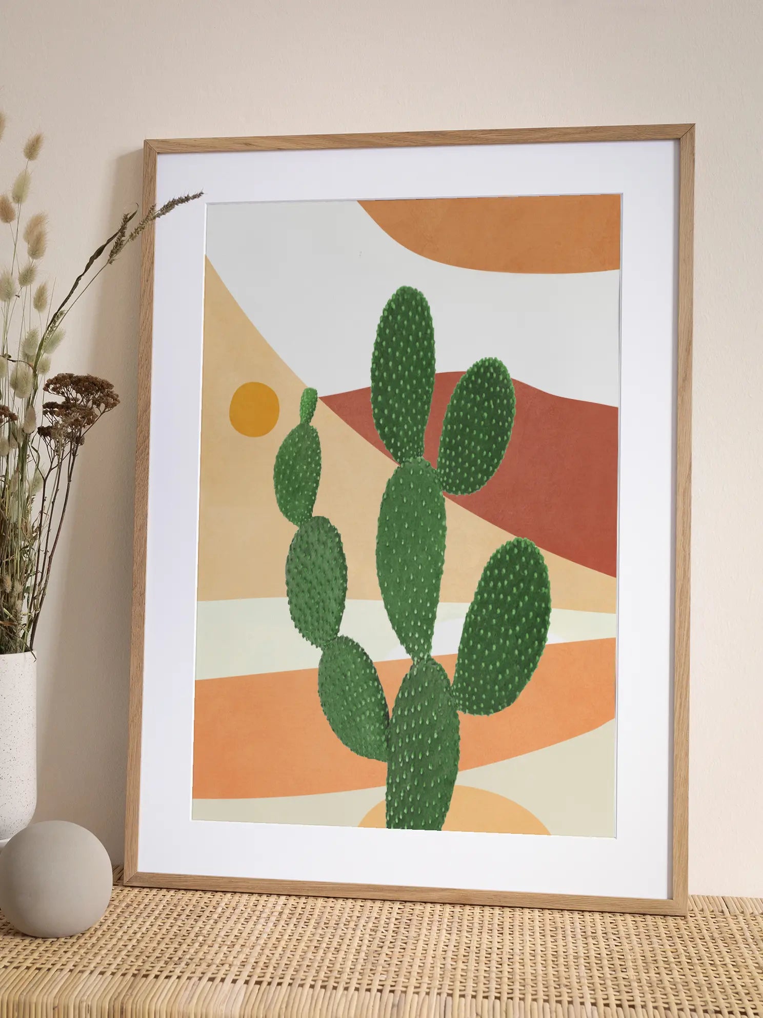 Prickly Pear Cactus Desert Abstract Poster