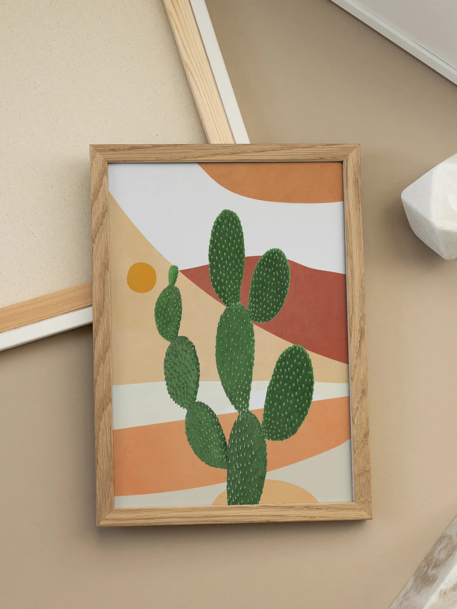 Prickly Pear Cactus Desert Abstract Poster