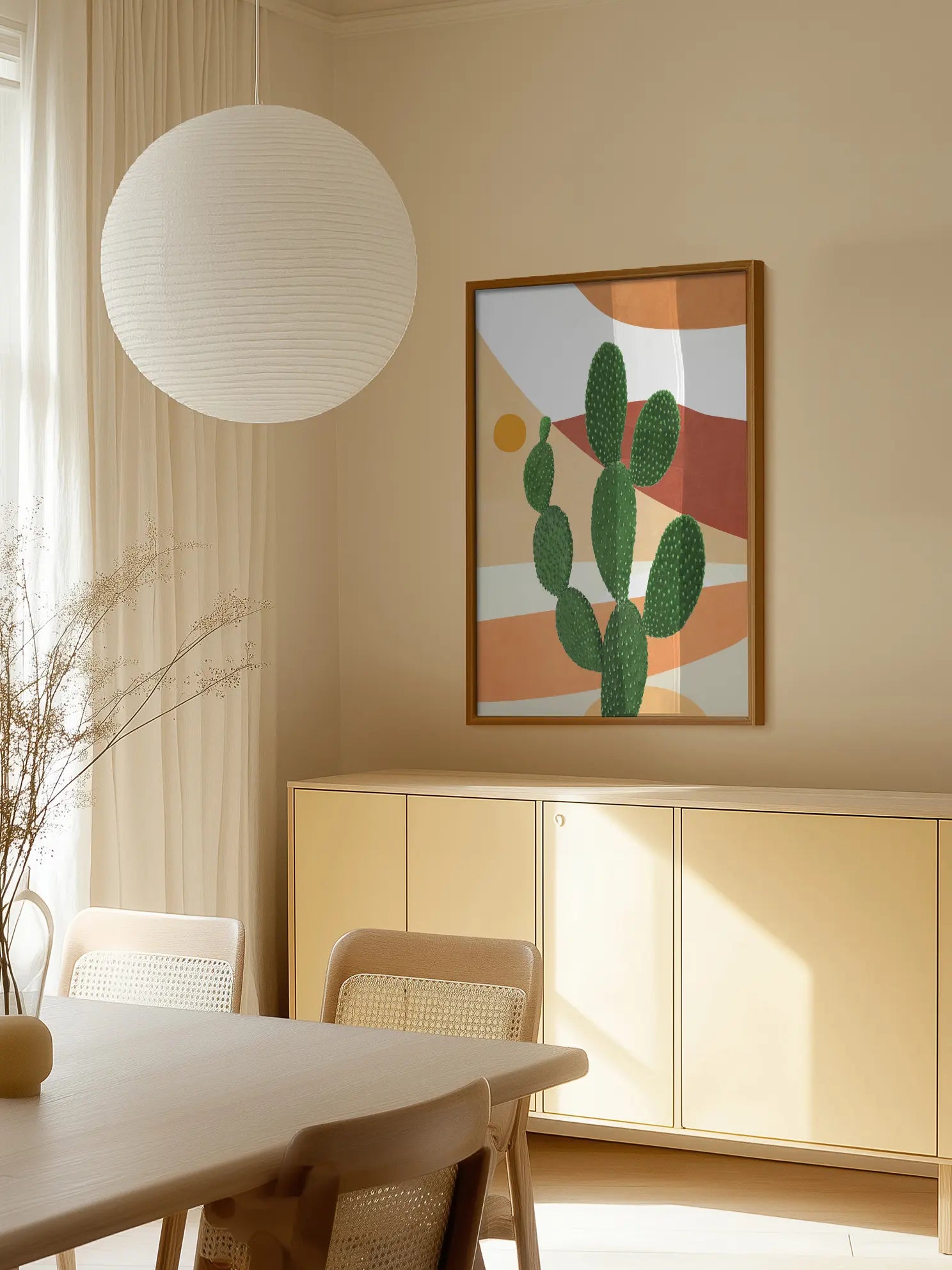 Prickly Pear Cactus Desert Abstract Poster