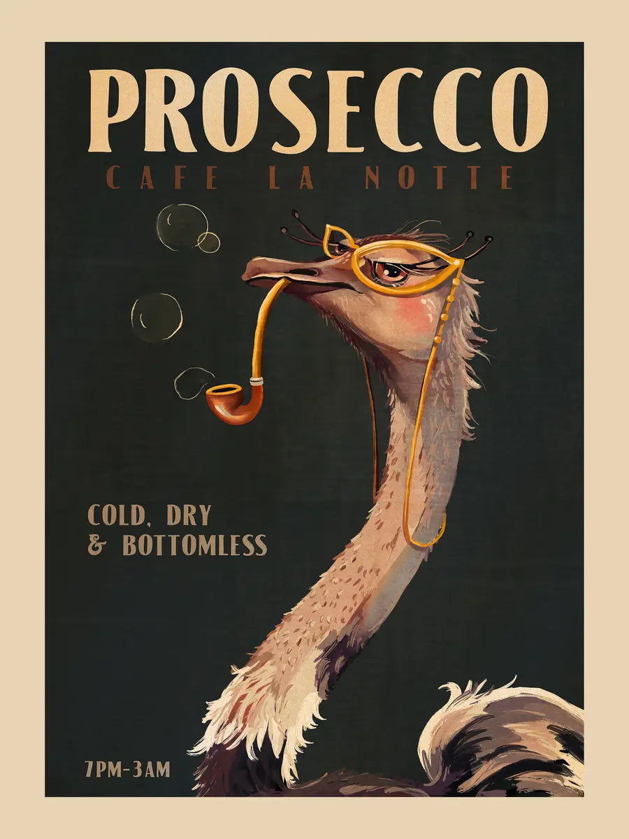 Prosecco Cafe La Notte Poster