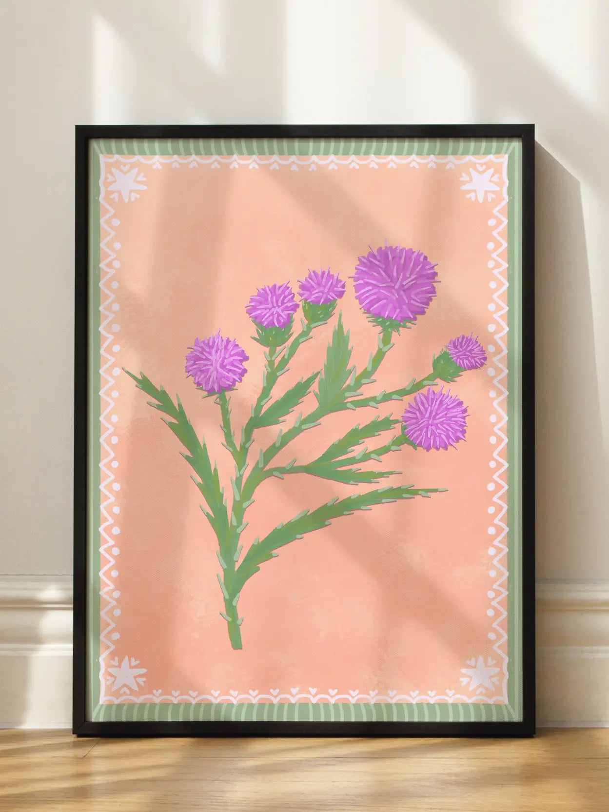 Purple Flower Stem Poster