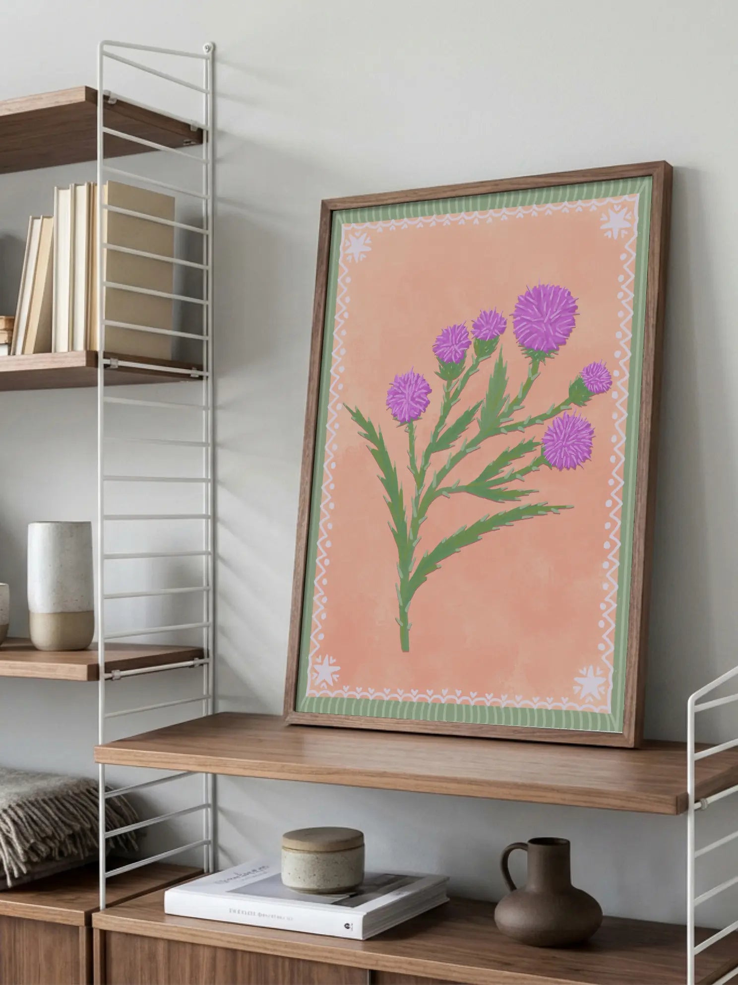 Purple Flower Stem Poster