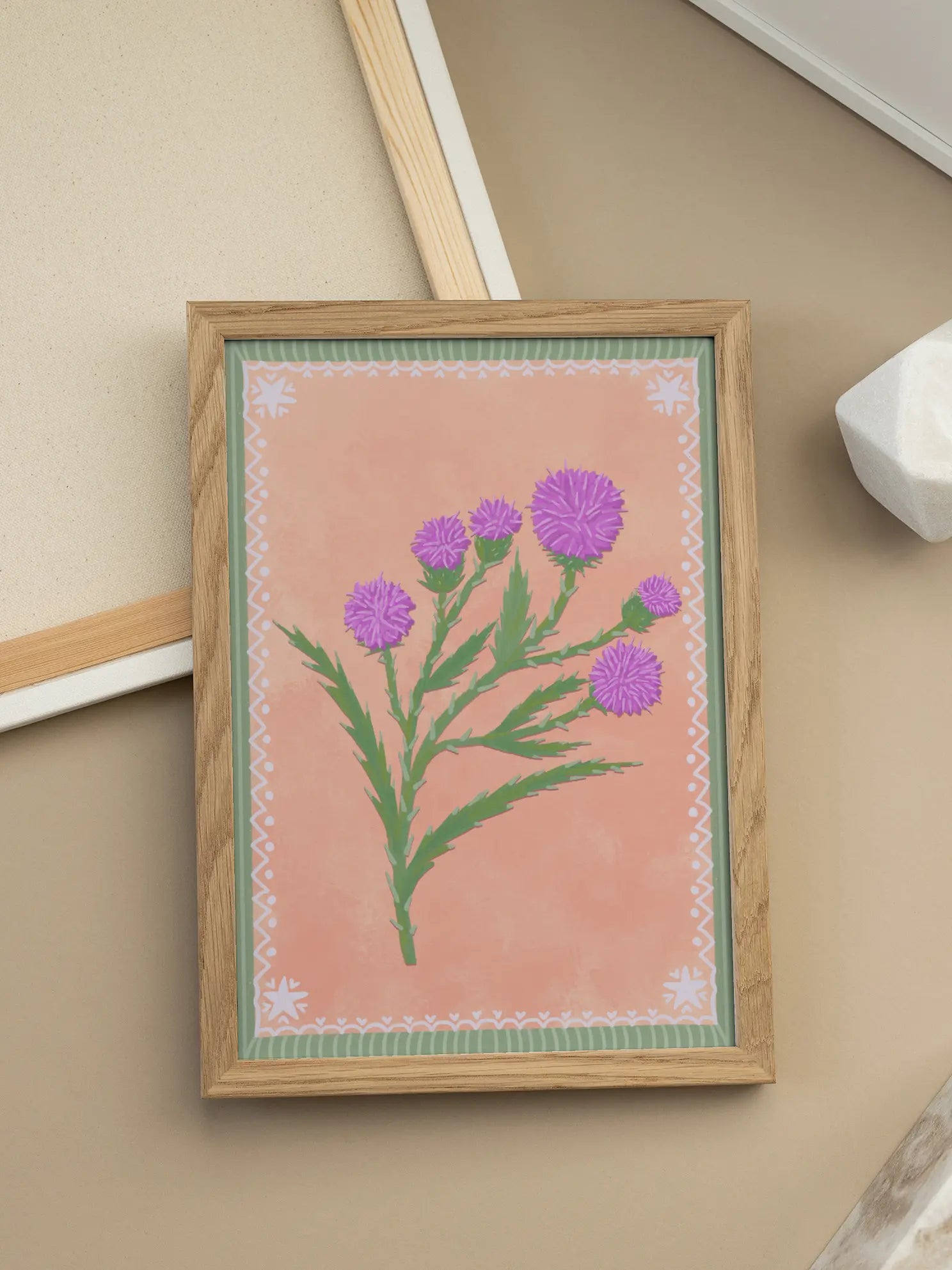 Purple Flower Stem Poster