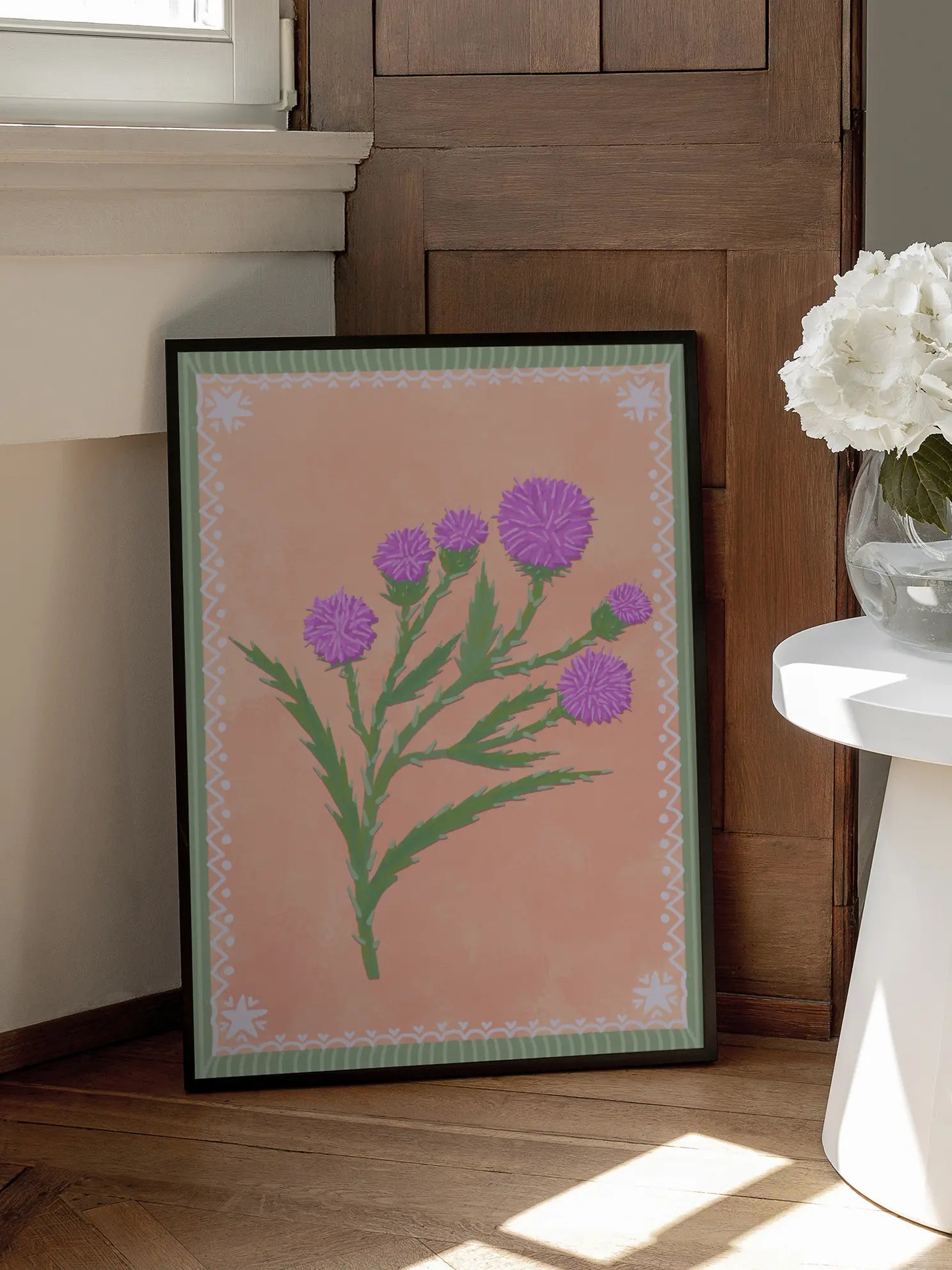 Purple Flower Stem Poster