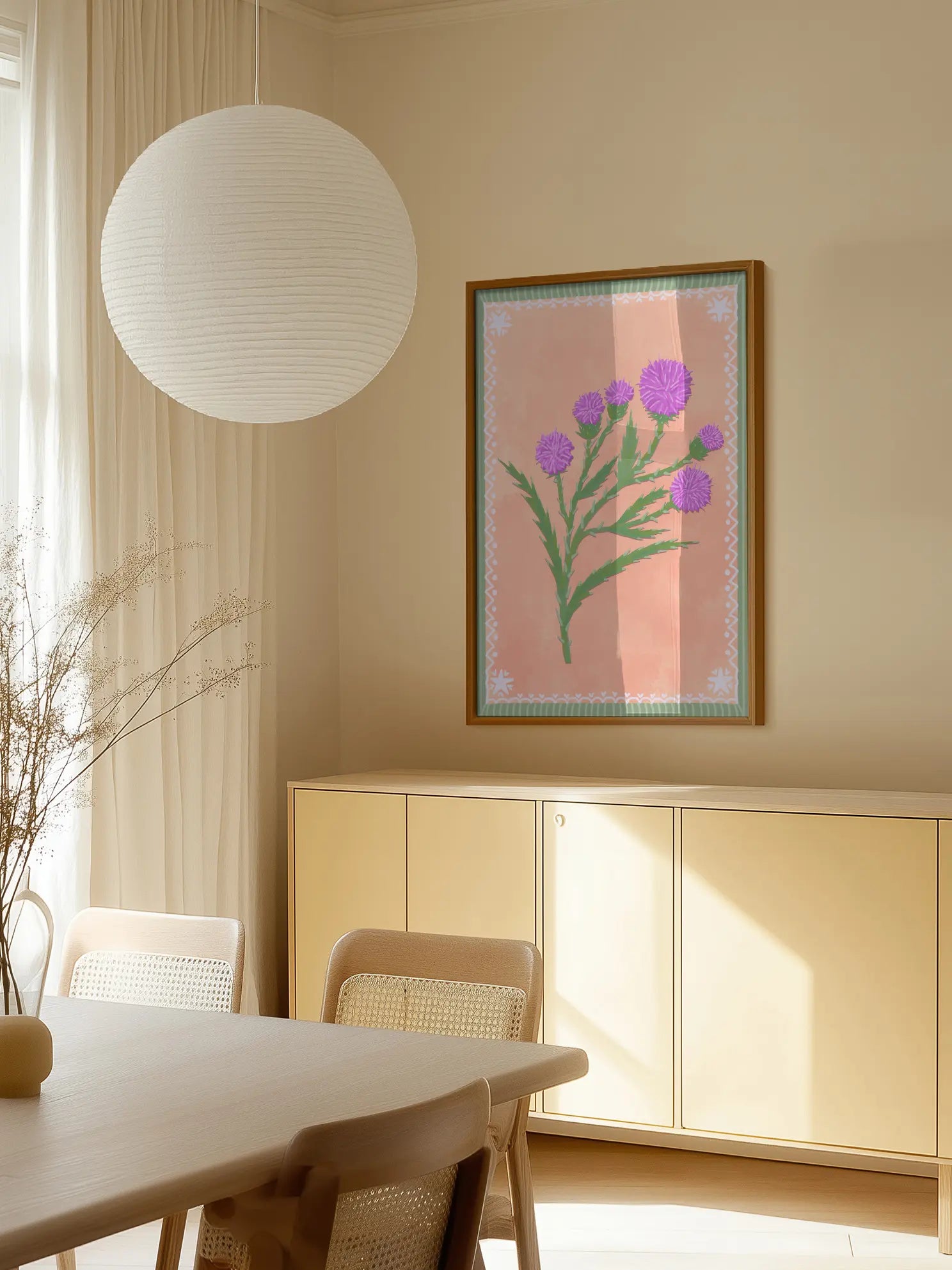 Purple Flower Stem Poster