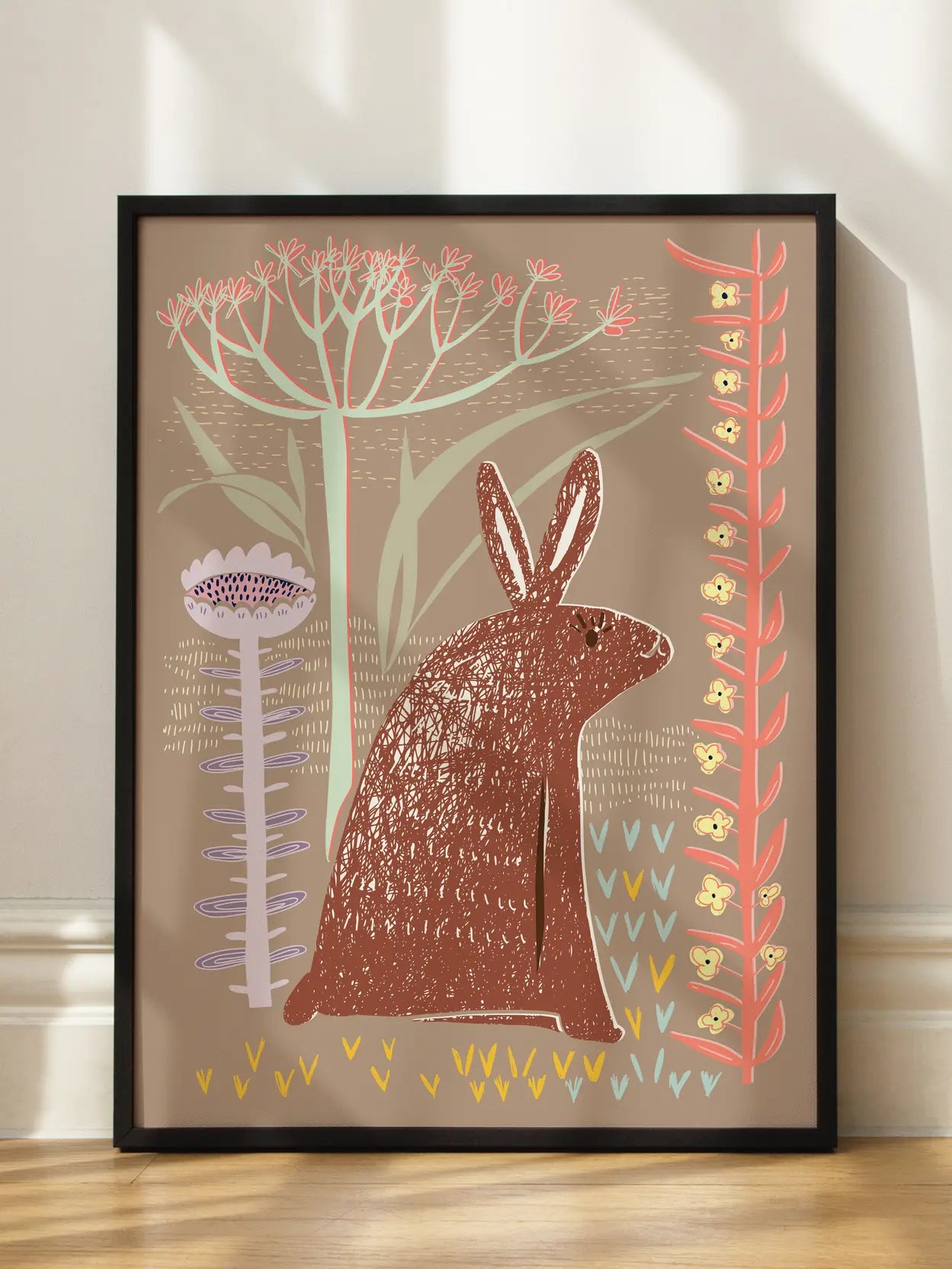 Rabbit Folk Art Illustration