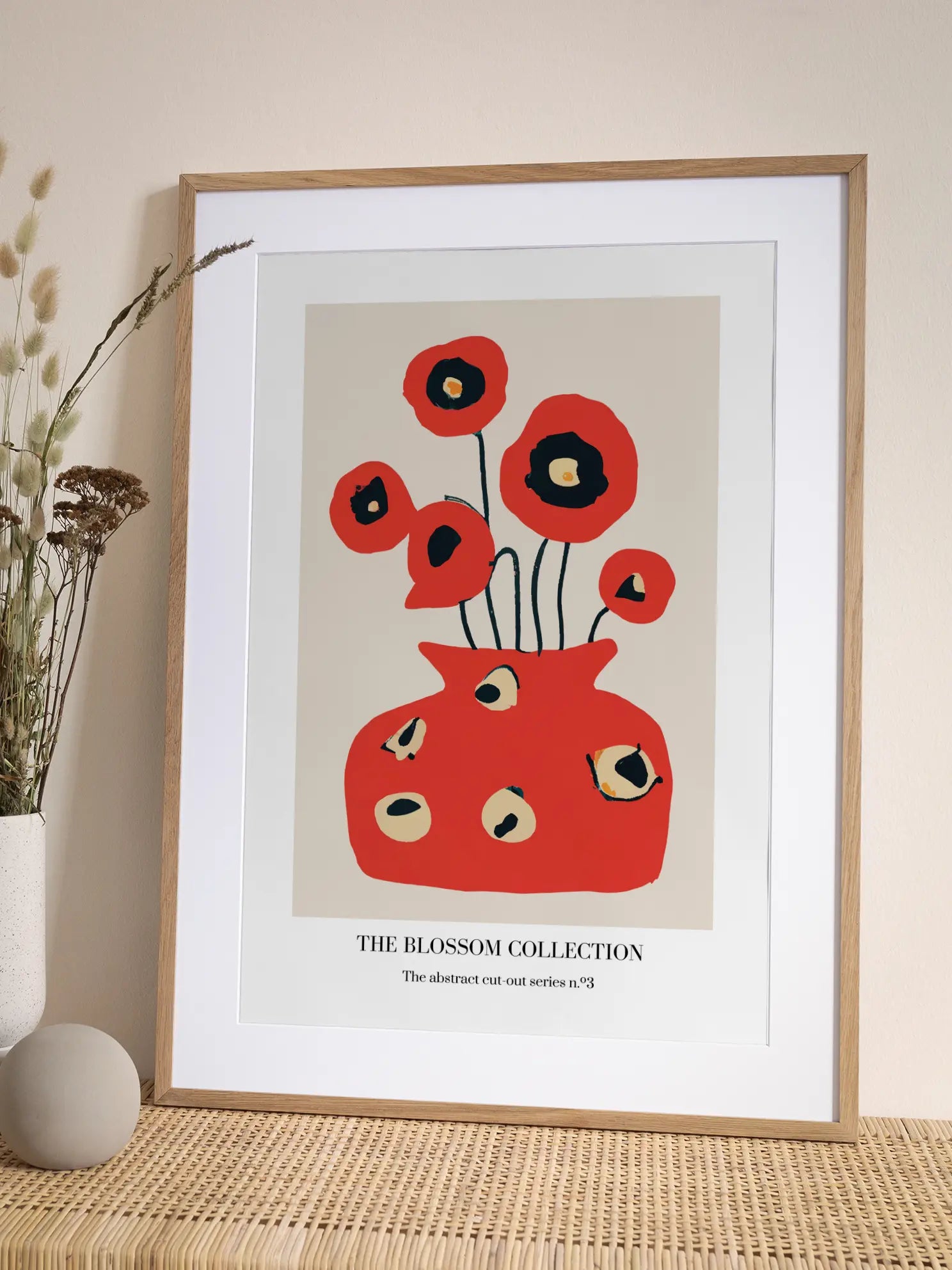 Red Flower Vase Poster