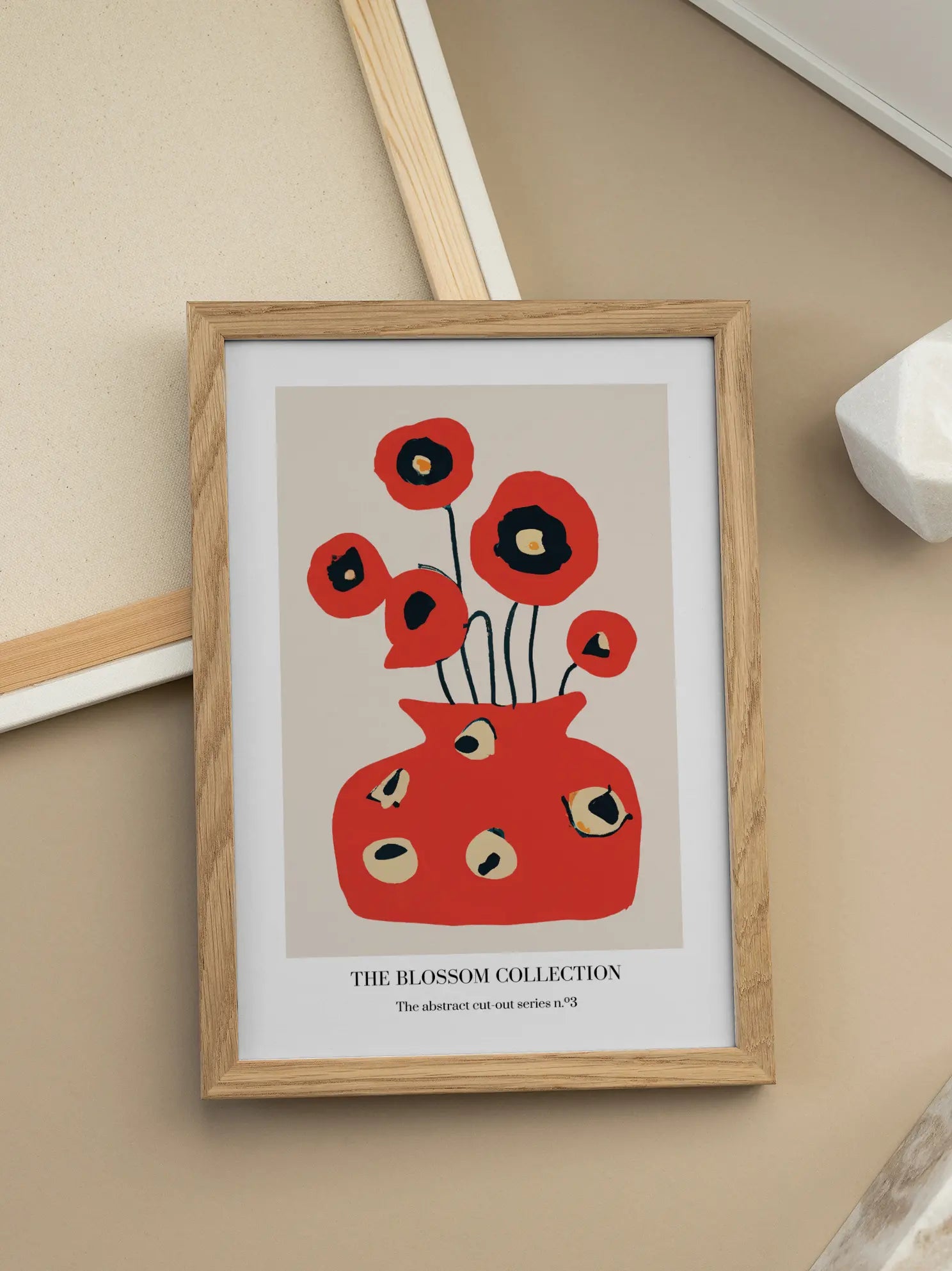 Red Flower Vase Poster