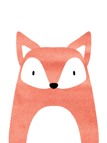 Illustration eines roten Fuchses auf weißem Hintergrund.