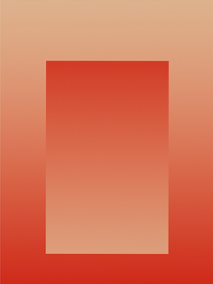 Minimalistisches Poster mit einem rechteckigen Farbverlauf in Rot von Pfirsich zu kräftigem Rot.