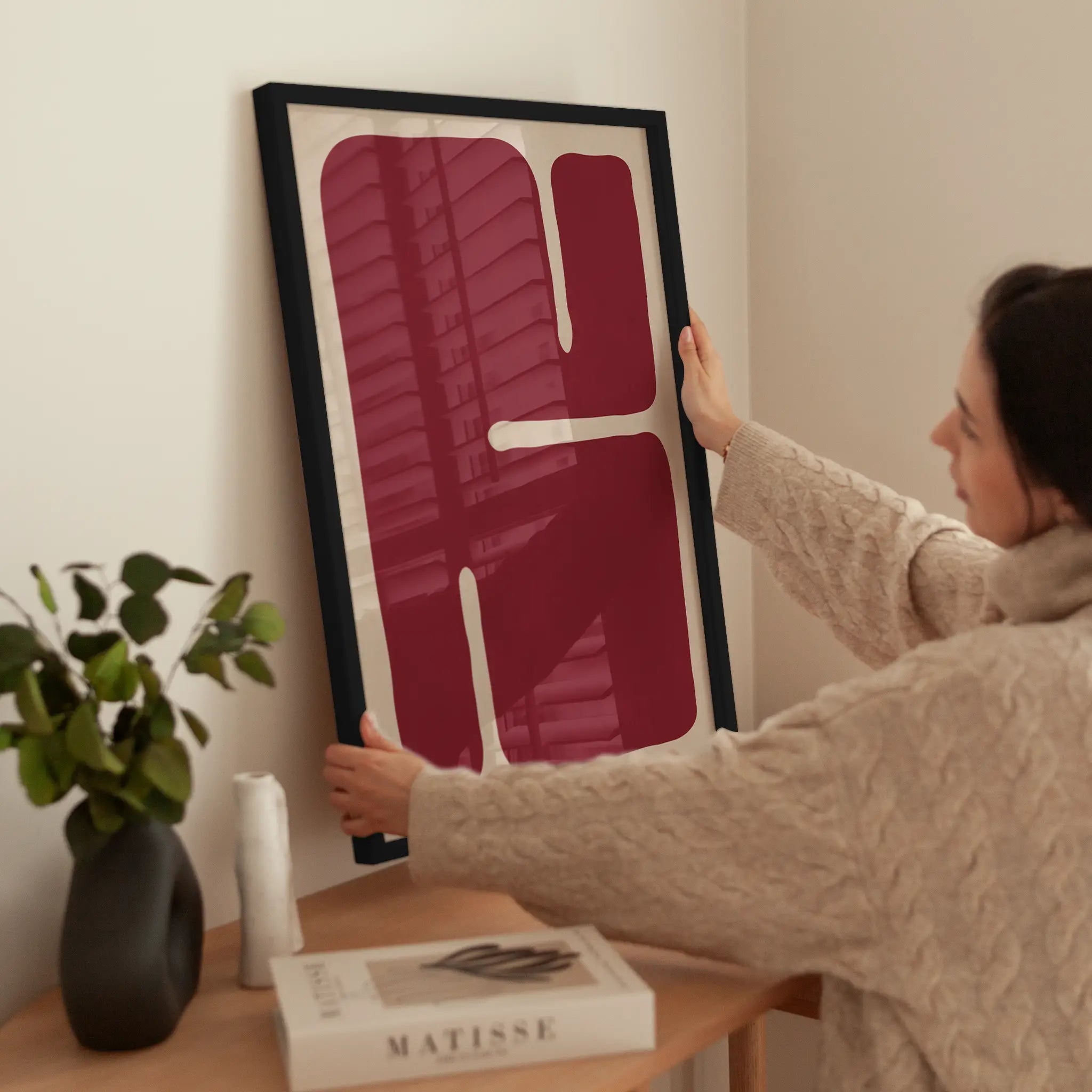 Red Graphic wird aufgehängt