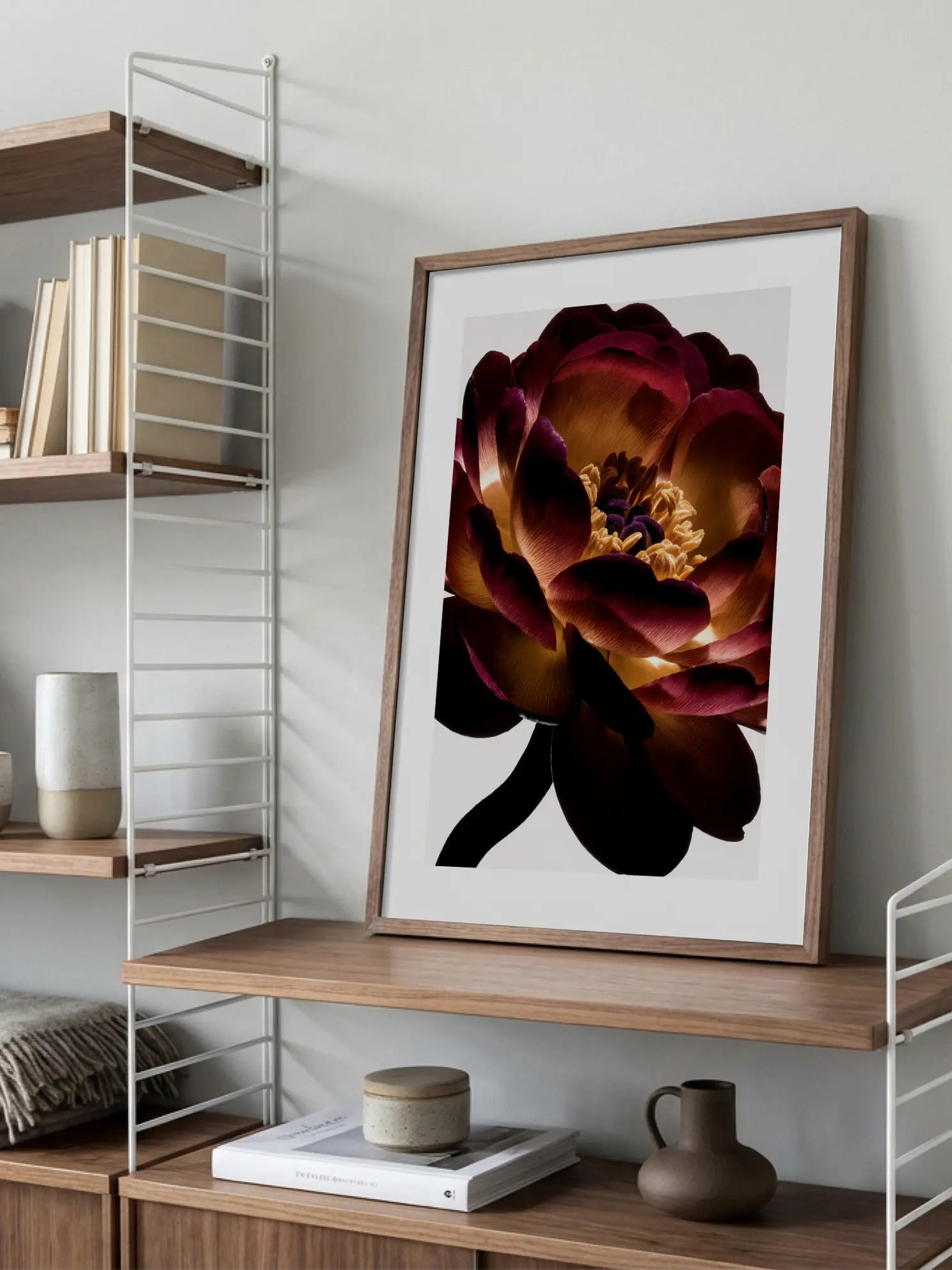 Red Peony Close Up Poster