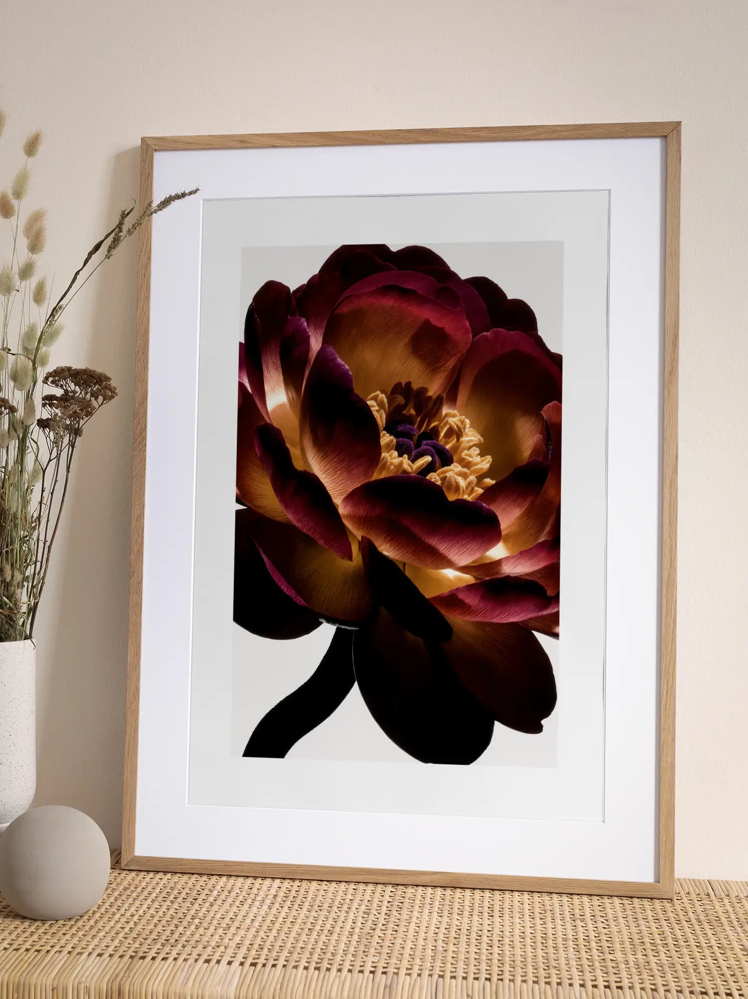Red Peony Close Up Poster