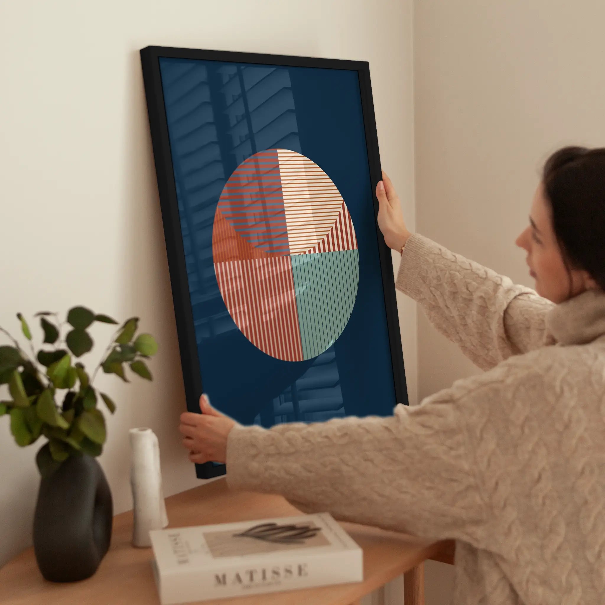 Retro Graphic wird aufgehängt