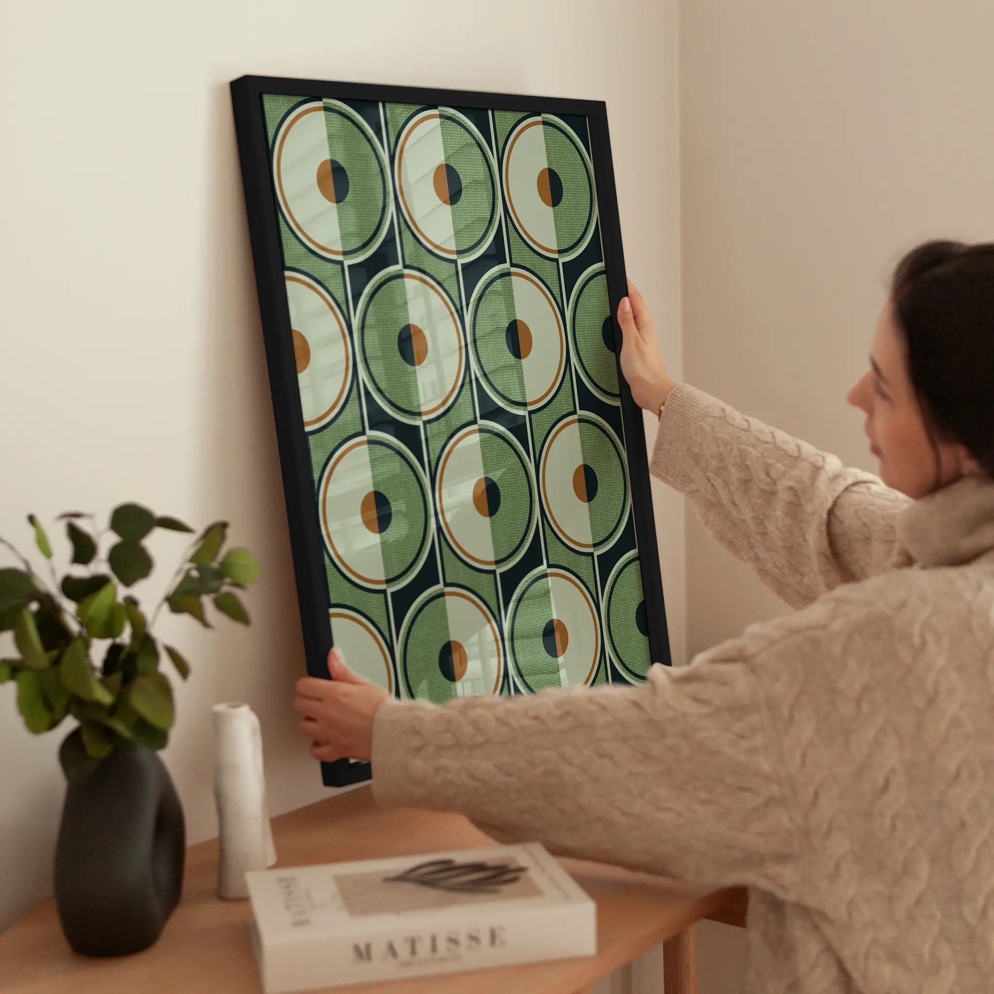 Retro Pattern wird aufgehängt