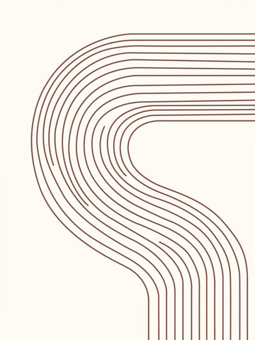 Grafische Illustration mit braunen Linien auf beigefarbenem Hintergrund.