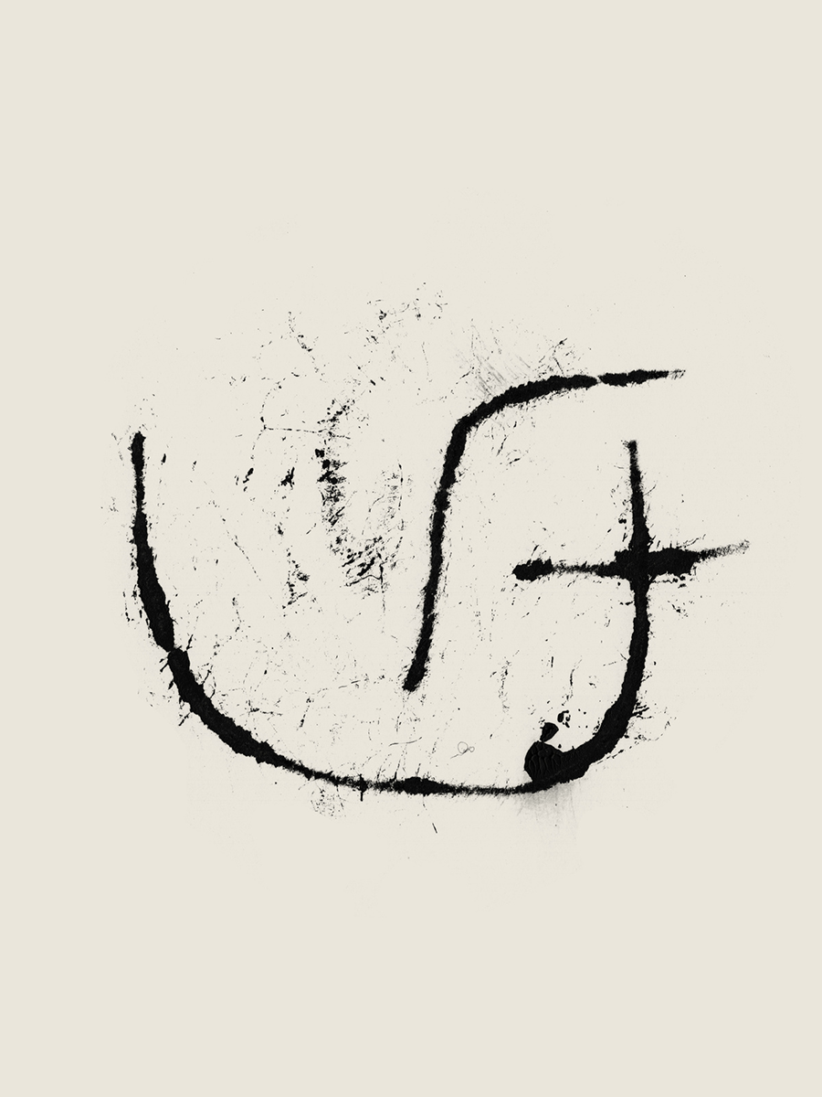 Schwarz-weißes abstraktes Kunstposter mit schwarzen Linien auf weißem Hintergrund.