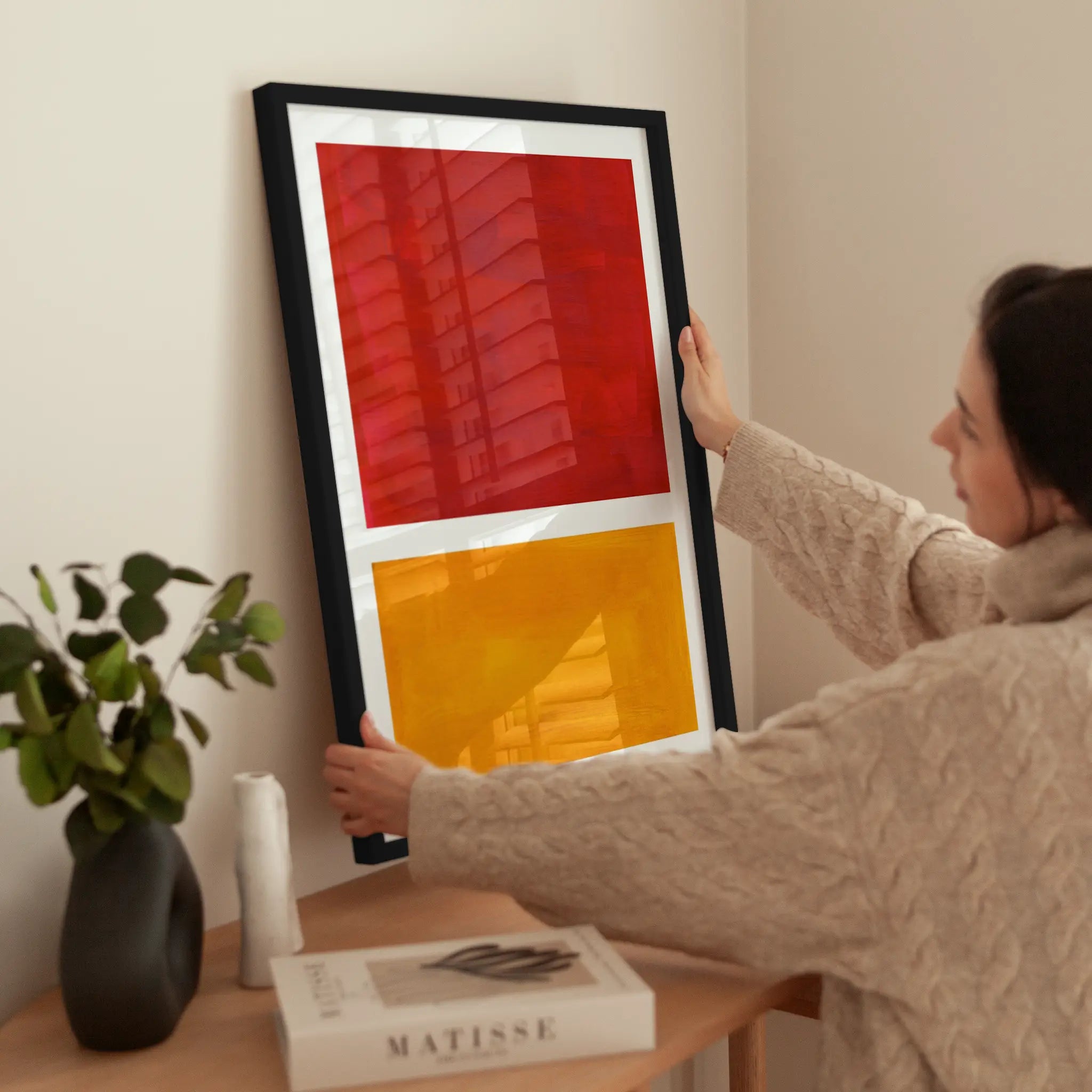 Red and Orange wird aufgehängt