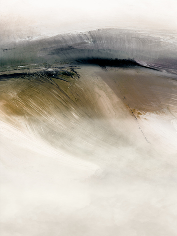 Abstrakte Landschaft in Braun- und Grautönen mit sanften Pinselstrichen.