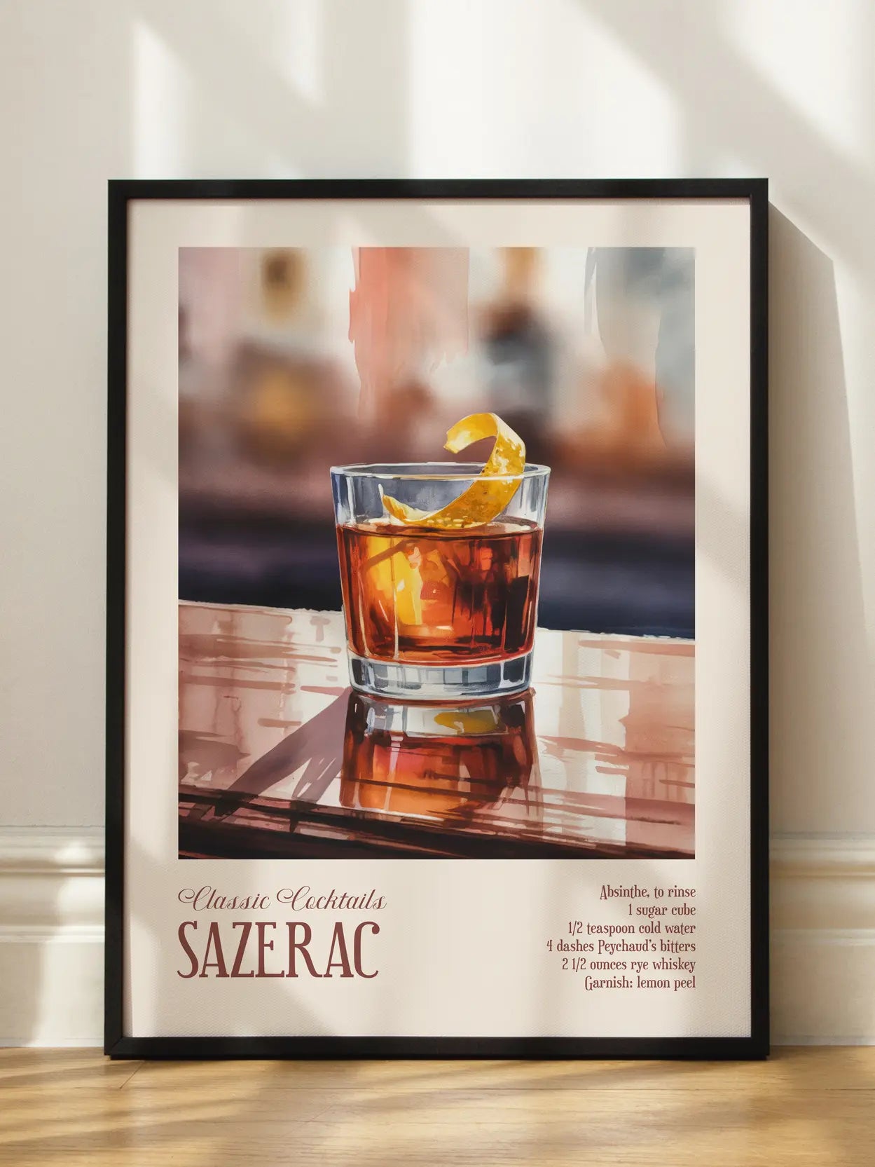Sazerac Cocktail Poster