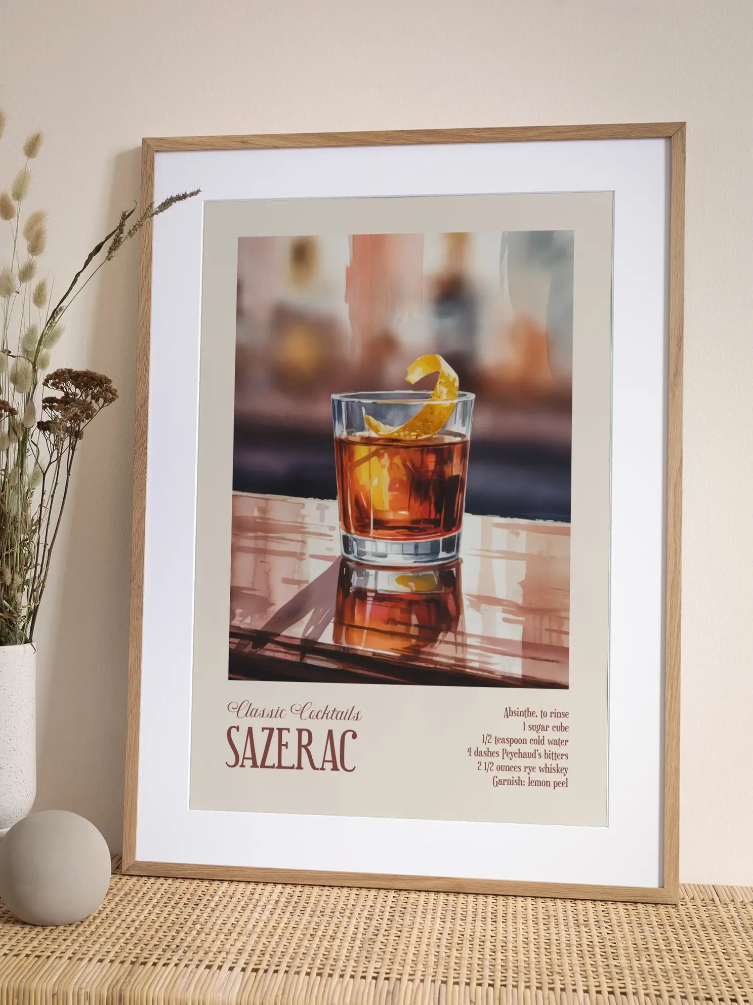 Sazerac Cocktail Poster