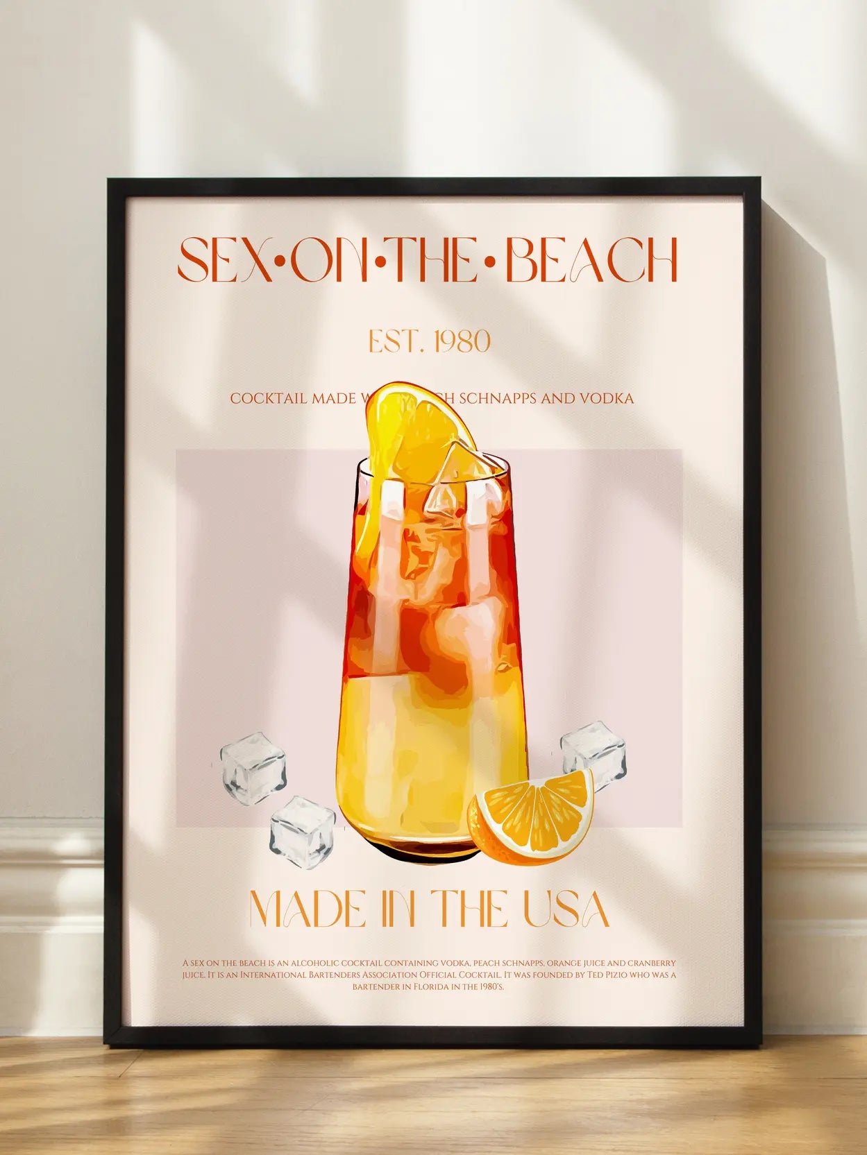 Sex on the Beach Cocktail Poster