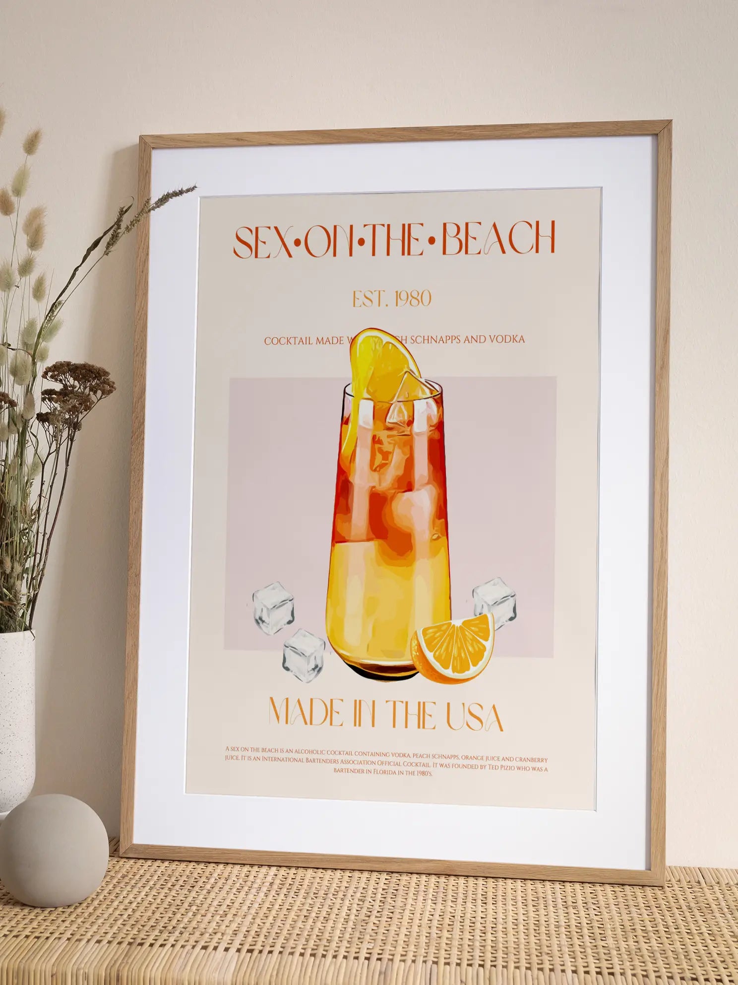 Sex on the Beach Cocktail Poster