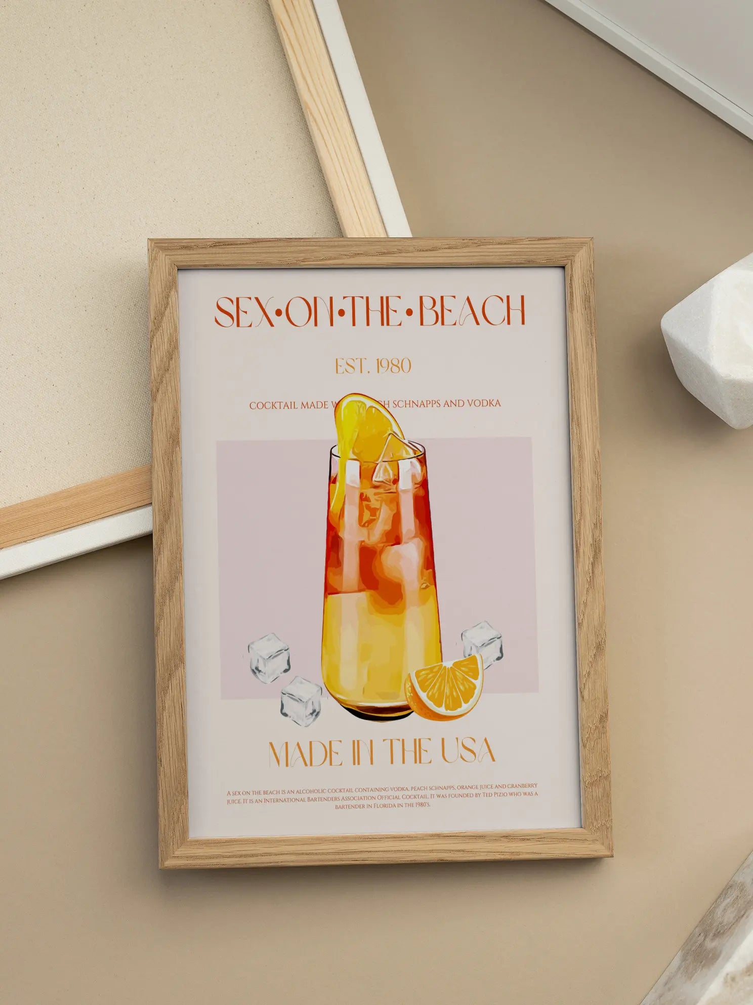 Sex on the Beach Cocktail Poster