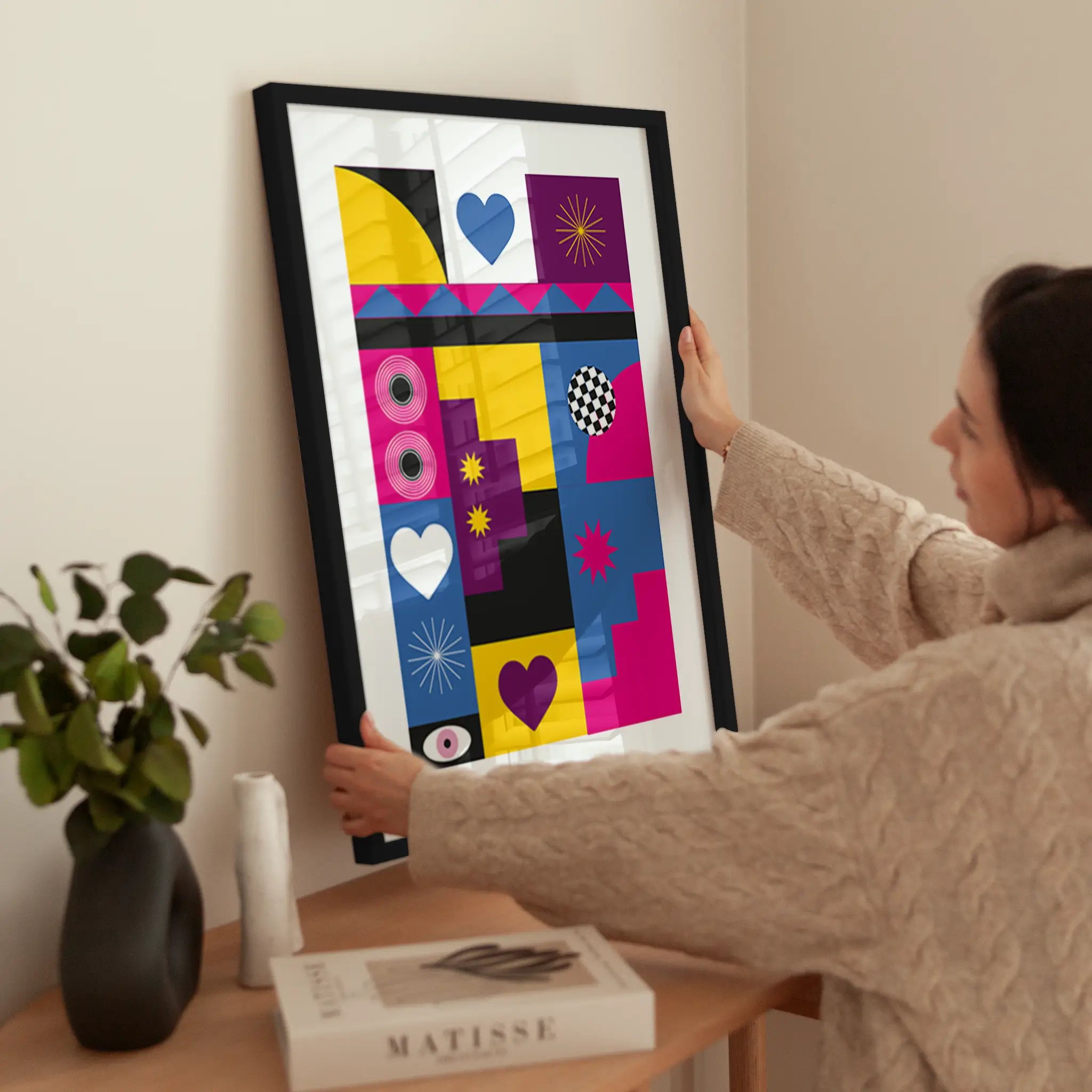 Shapes and Patterns wird aufgehängt