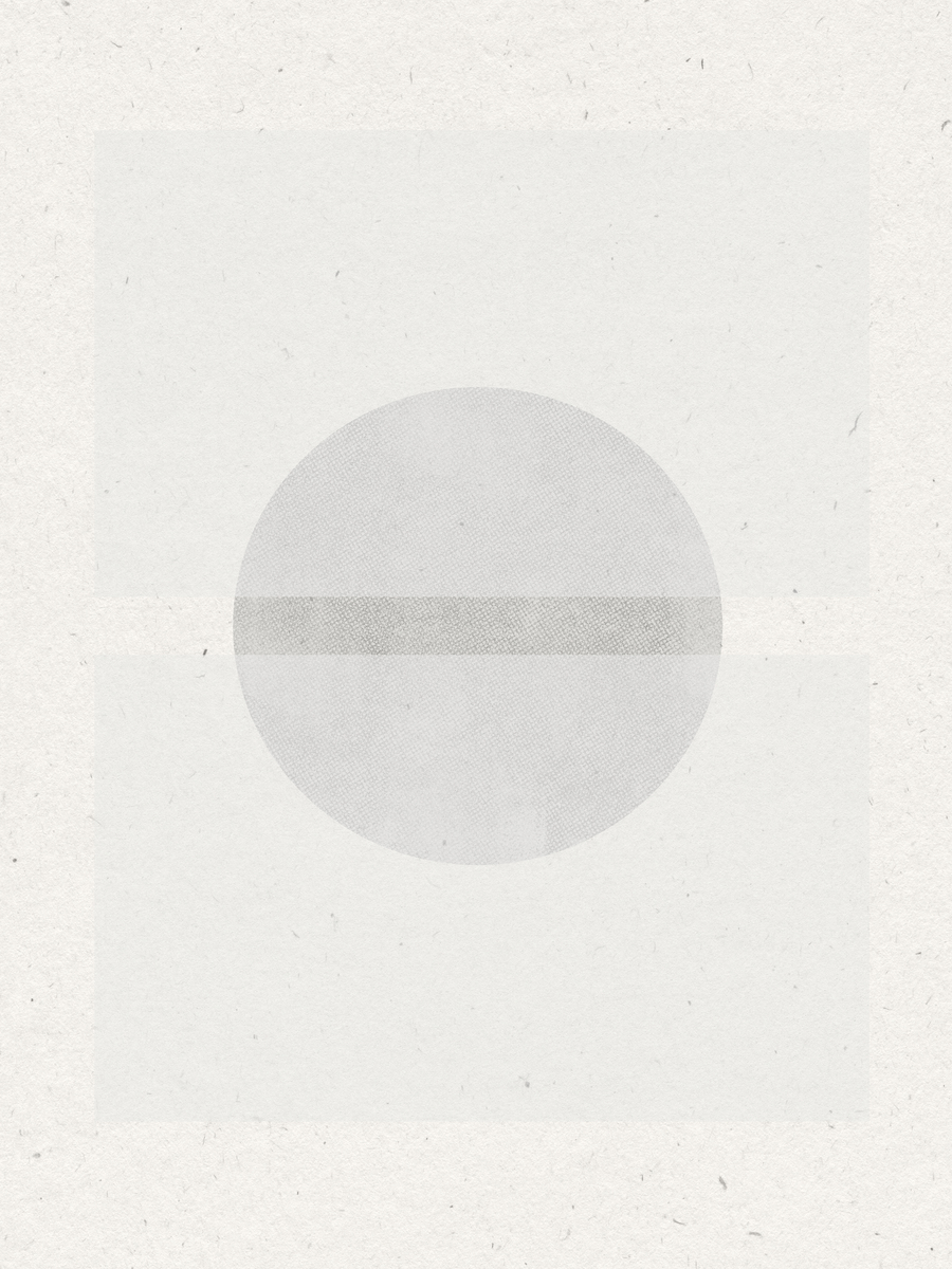 Grafik mit einem Kreis und einem Quadrat auf strukturiertem hellgrauen Hintergrund.