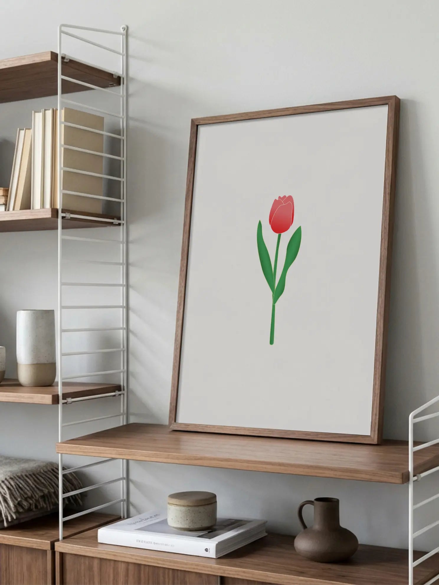 Single Red Tulip Poster