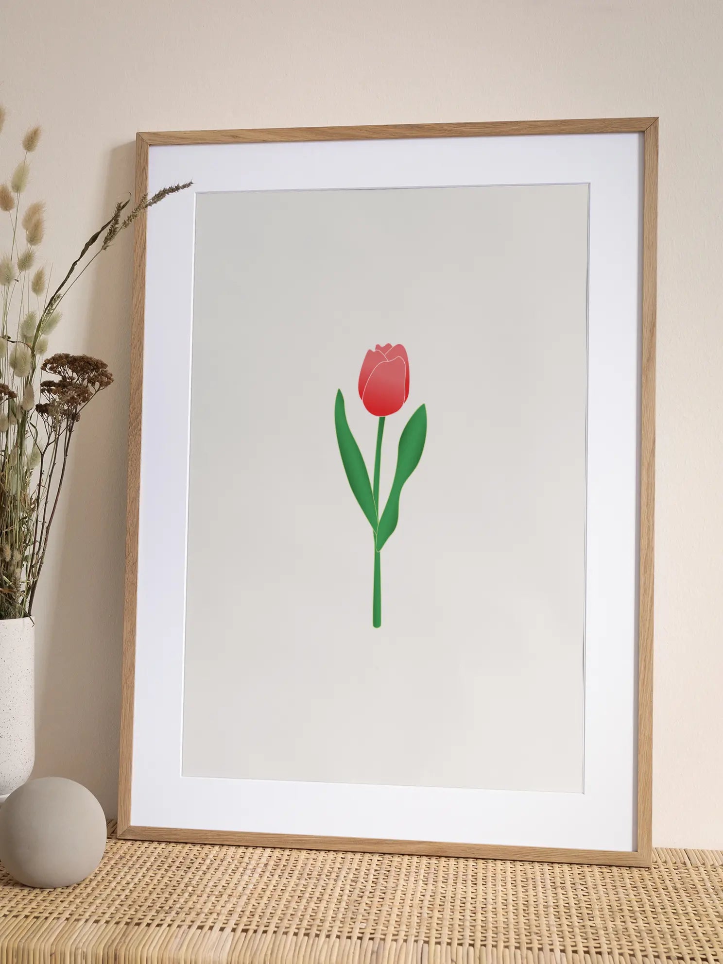 Single Red Tulip Poster