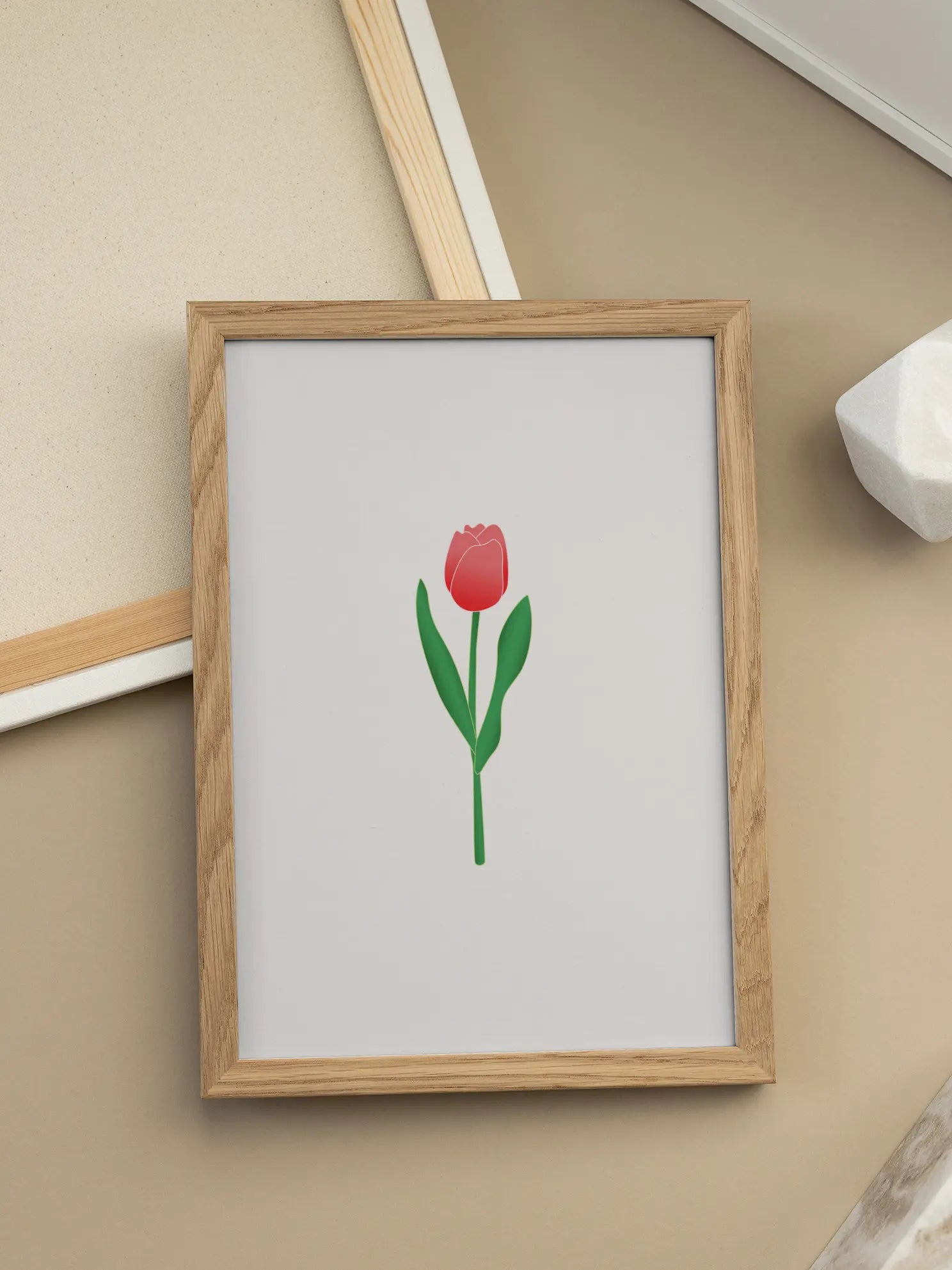 Single Red Tulip Poster