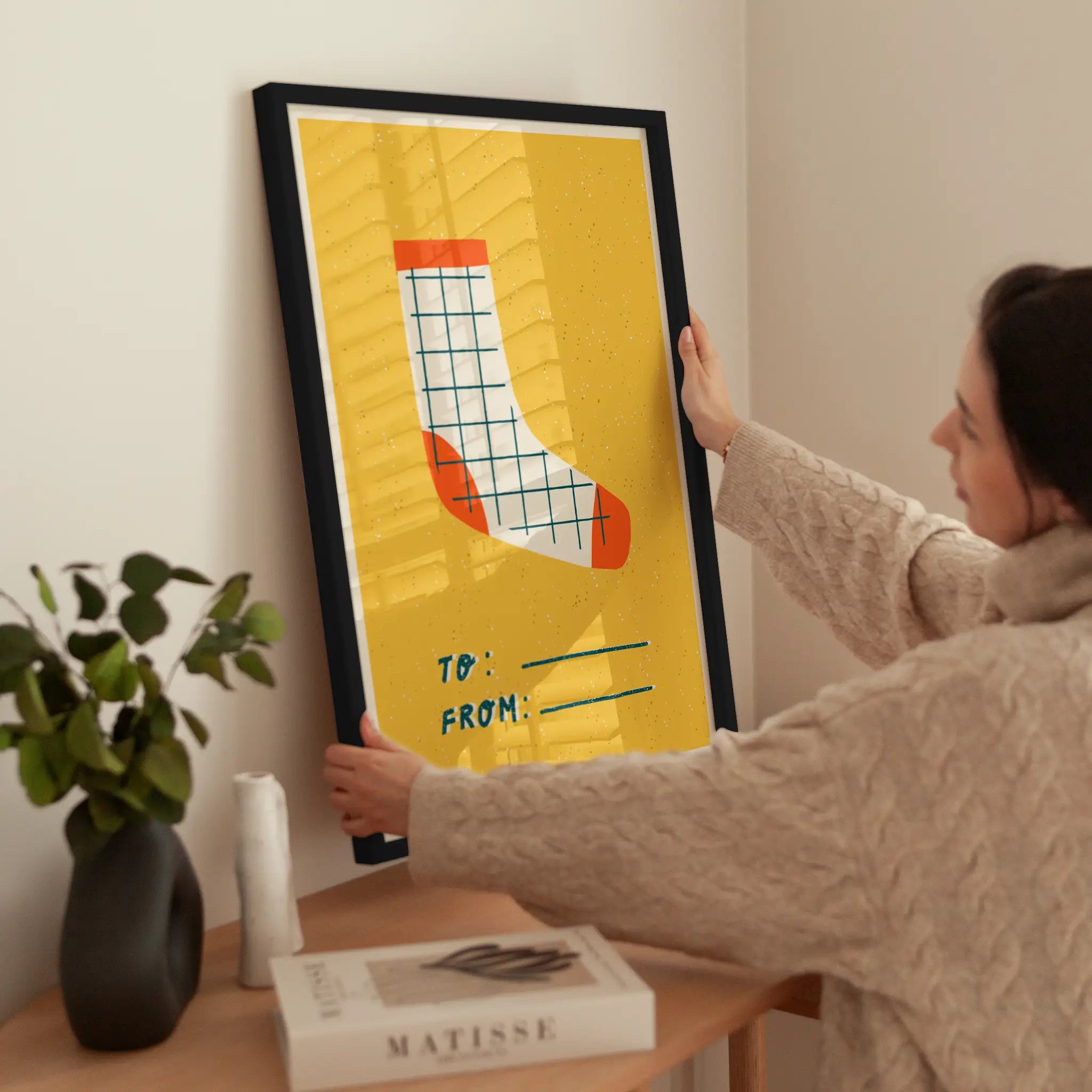 Single Sock wird aufgehängt