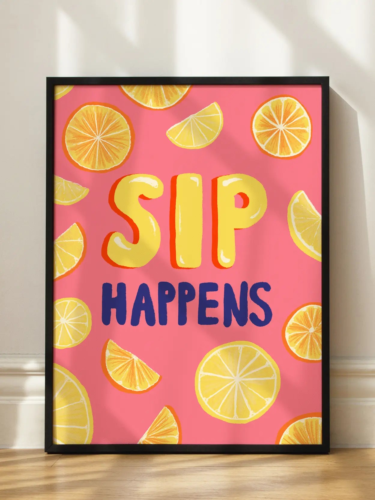 Sip Happens Funky Poster