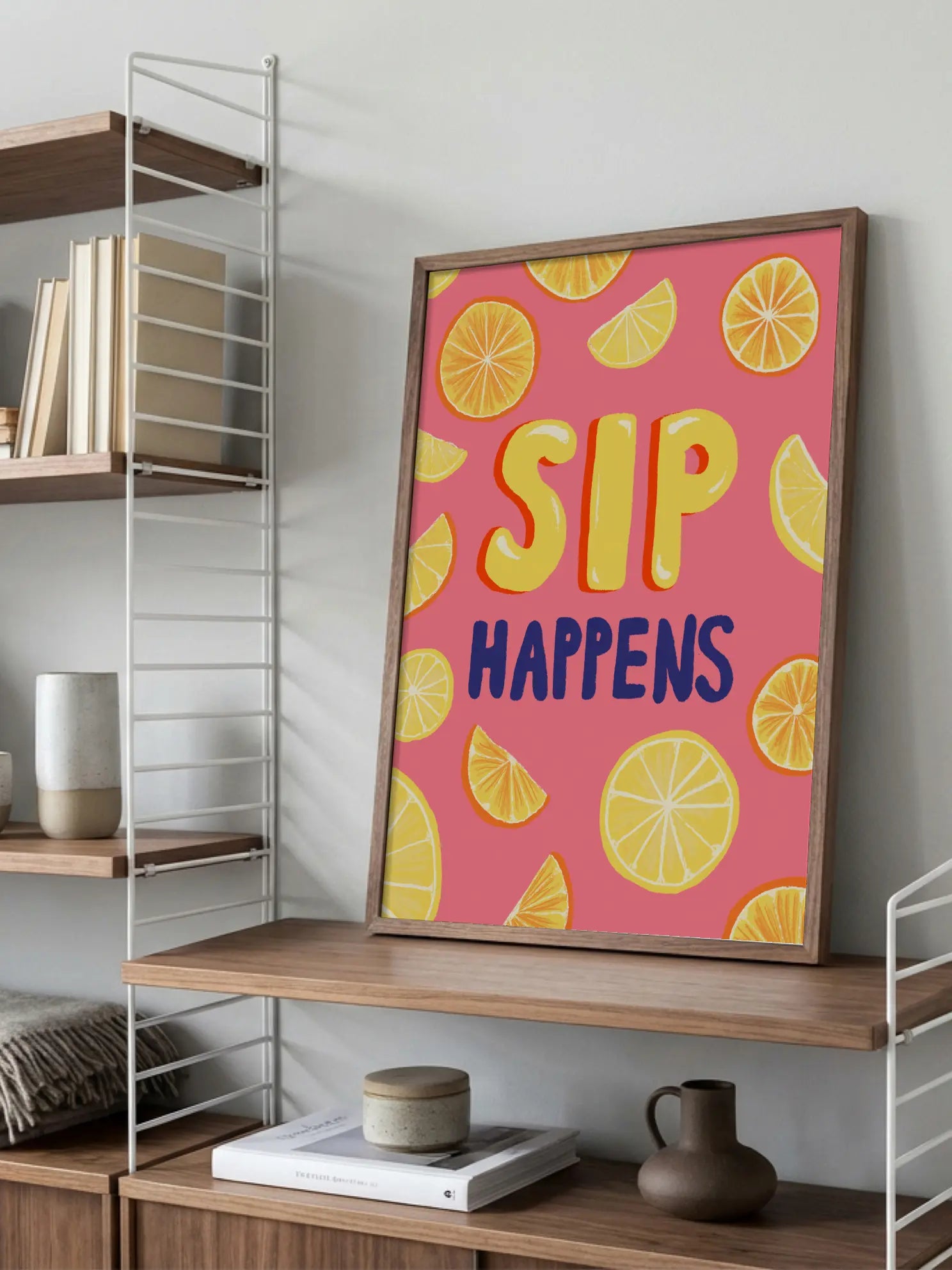 Sip Happens Funky Poster