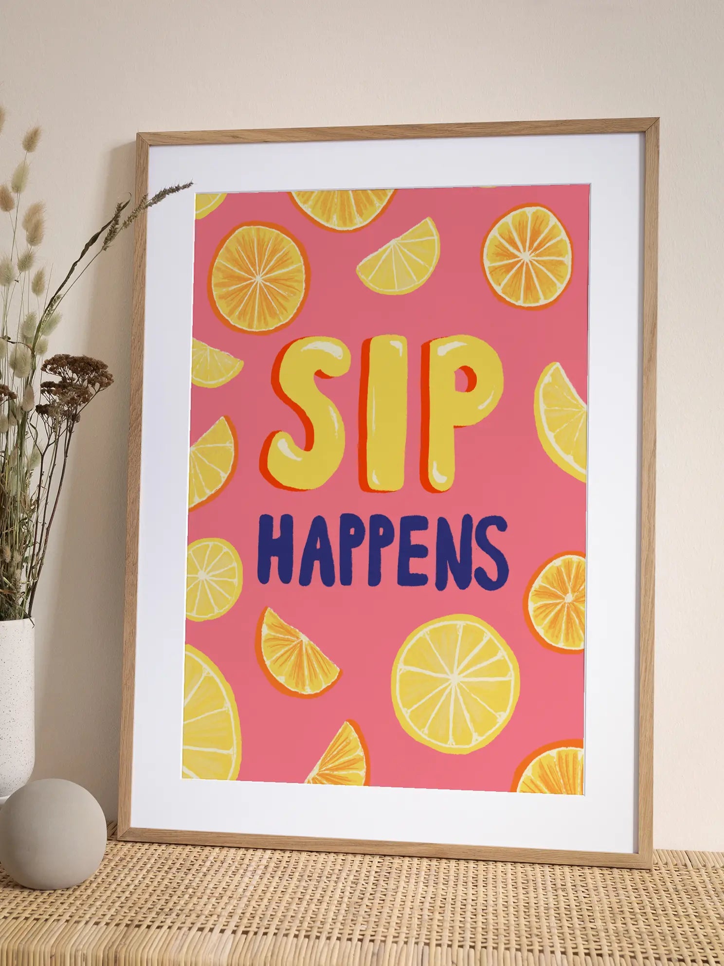 Sip Happens Funky Poster
