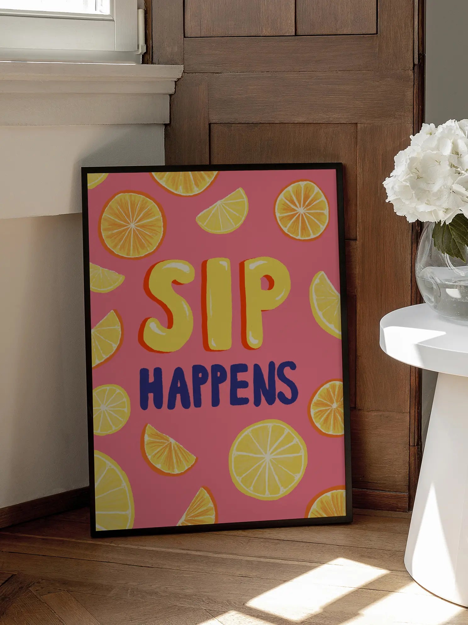 Sip Happens Funky Poster