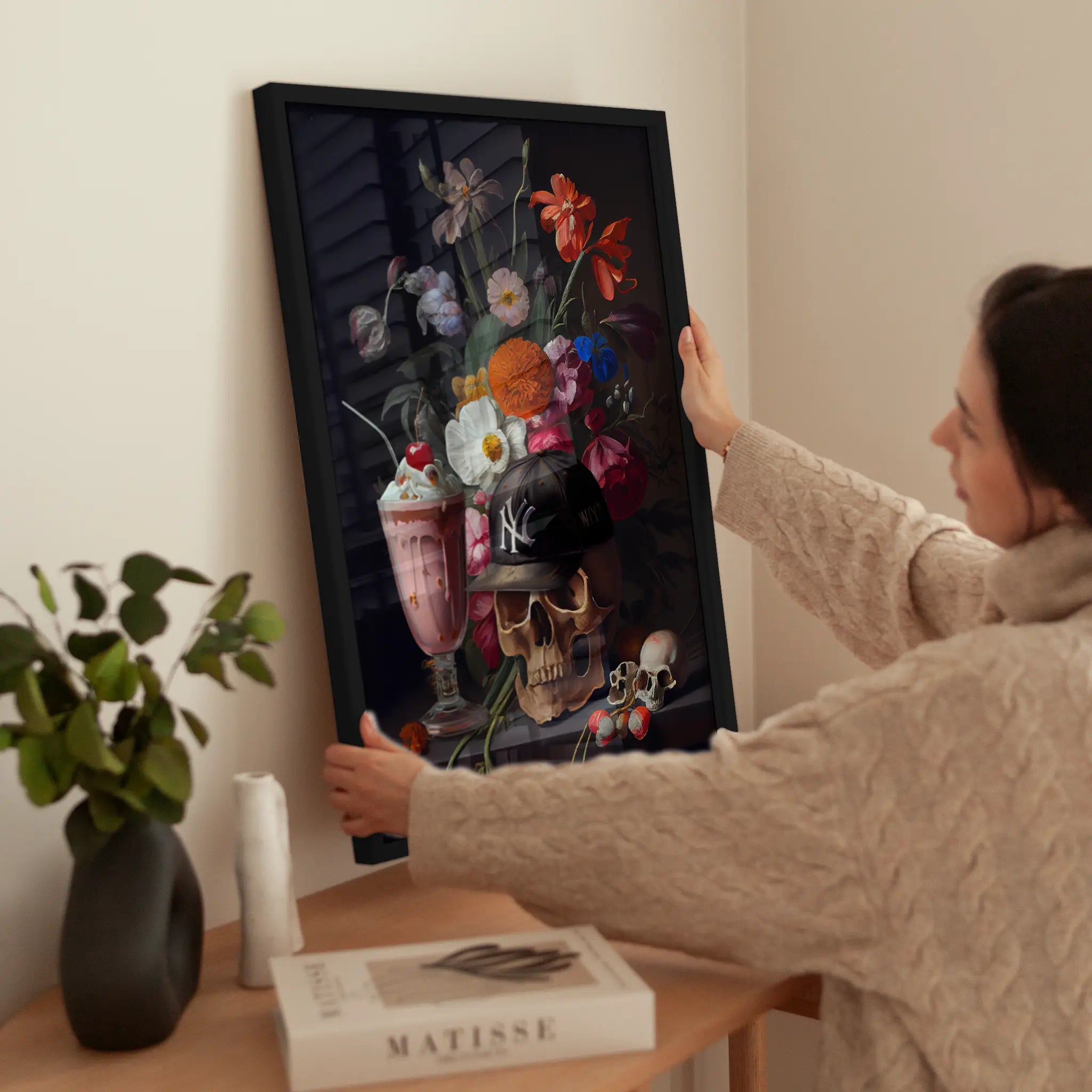 Skull Cap wird aufgehängt