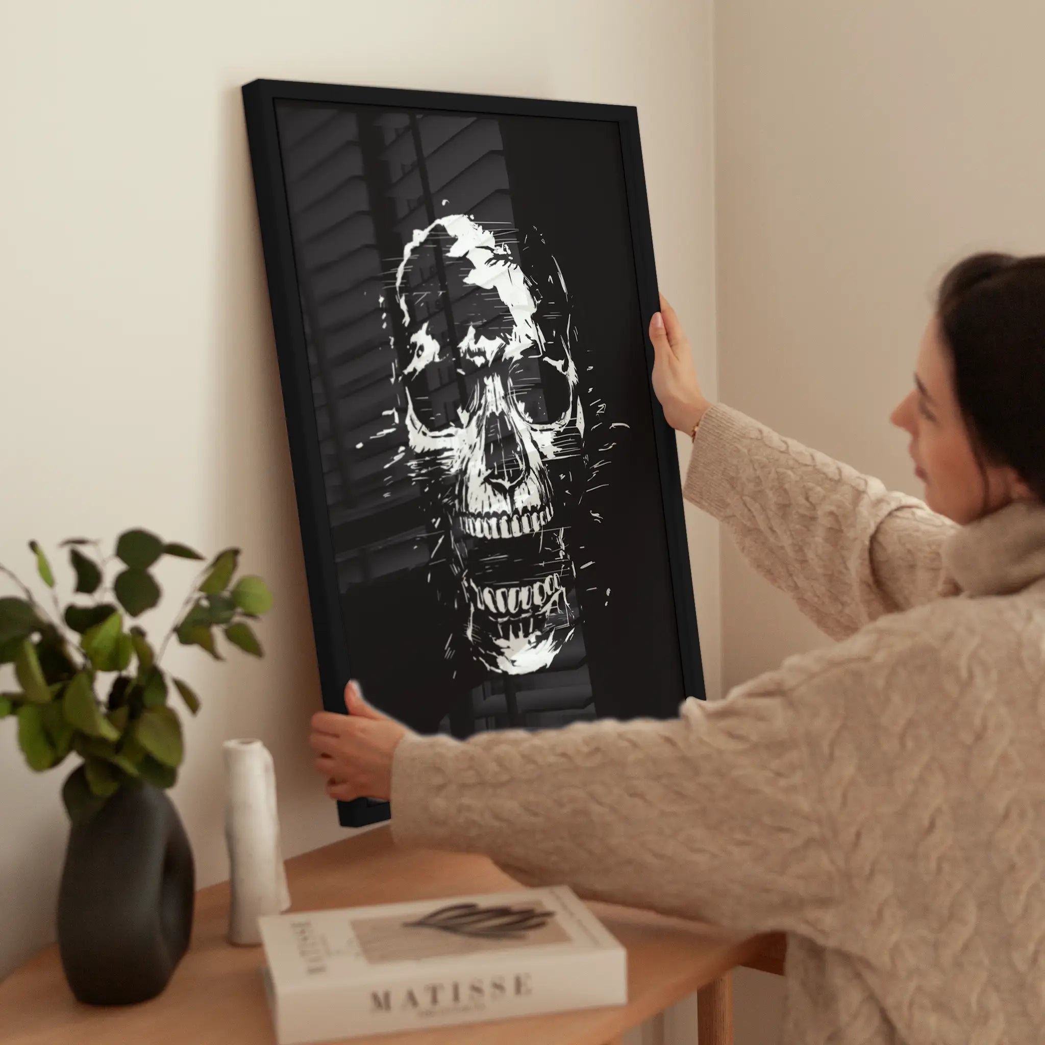 Skull Graphic wird aufgehängt